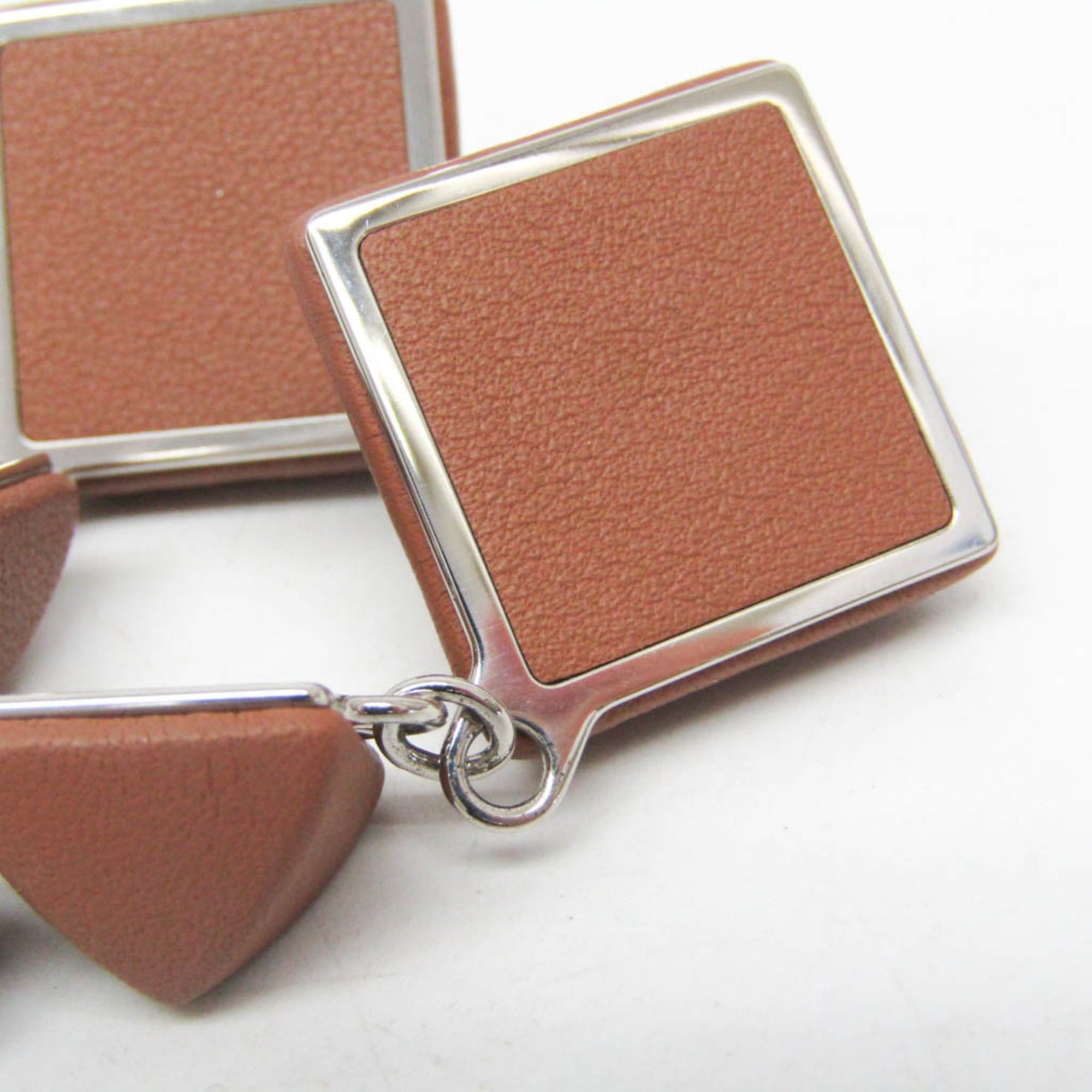 Hermes Hermes Medor Gaine GM Leather,Metal Stud Earrings Brown Size ONE SIZE - 7 Thumbnail