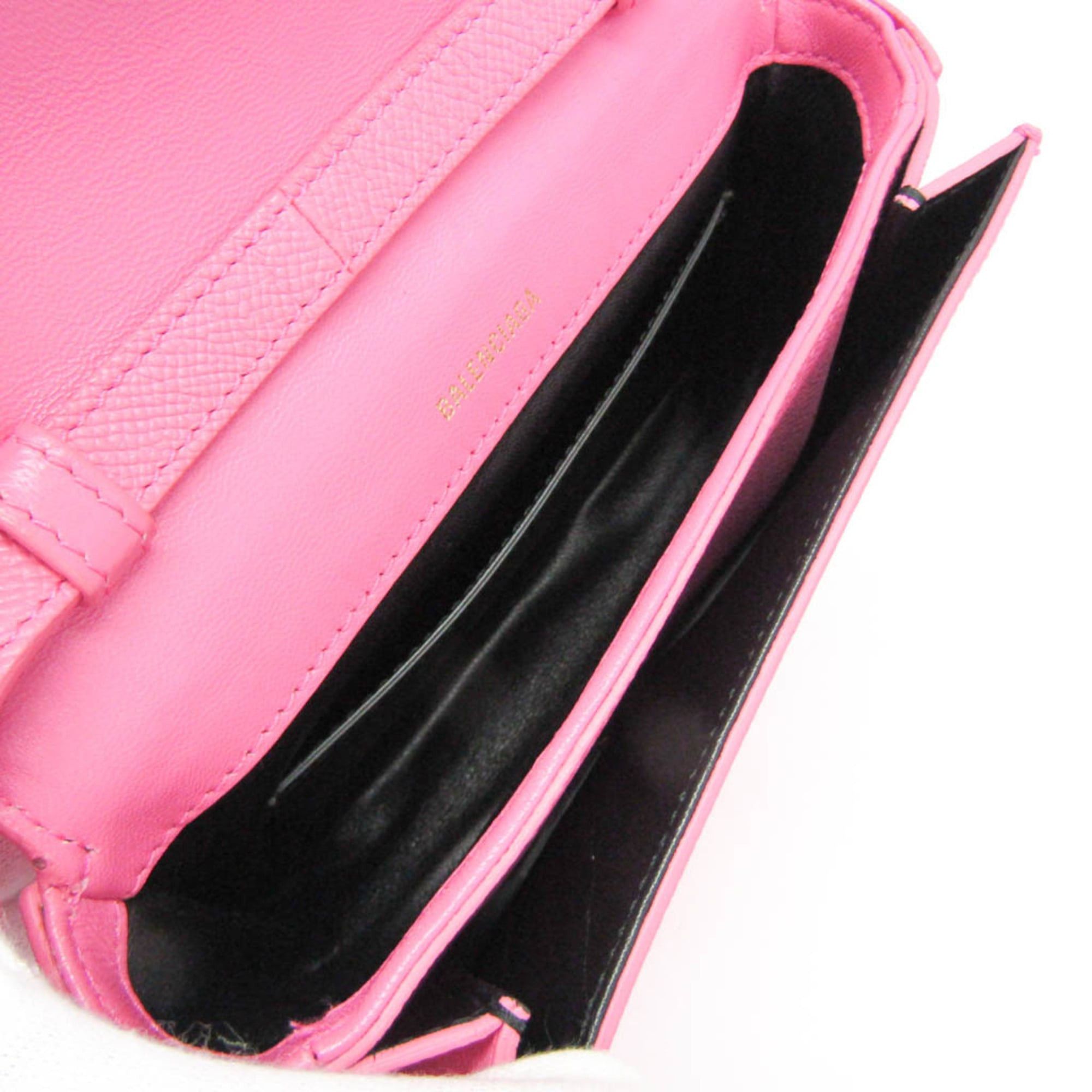 Balenciaga Balenciaga Ville 550639 Women's Leather Shoulder Bag Pink Size ONE SIZE - 3 Thumbnail