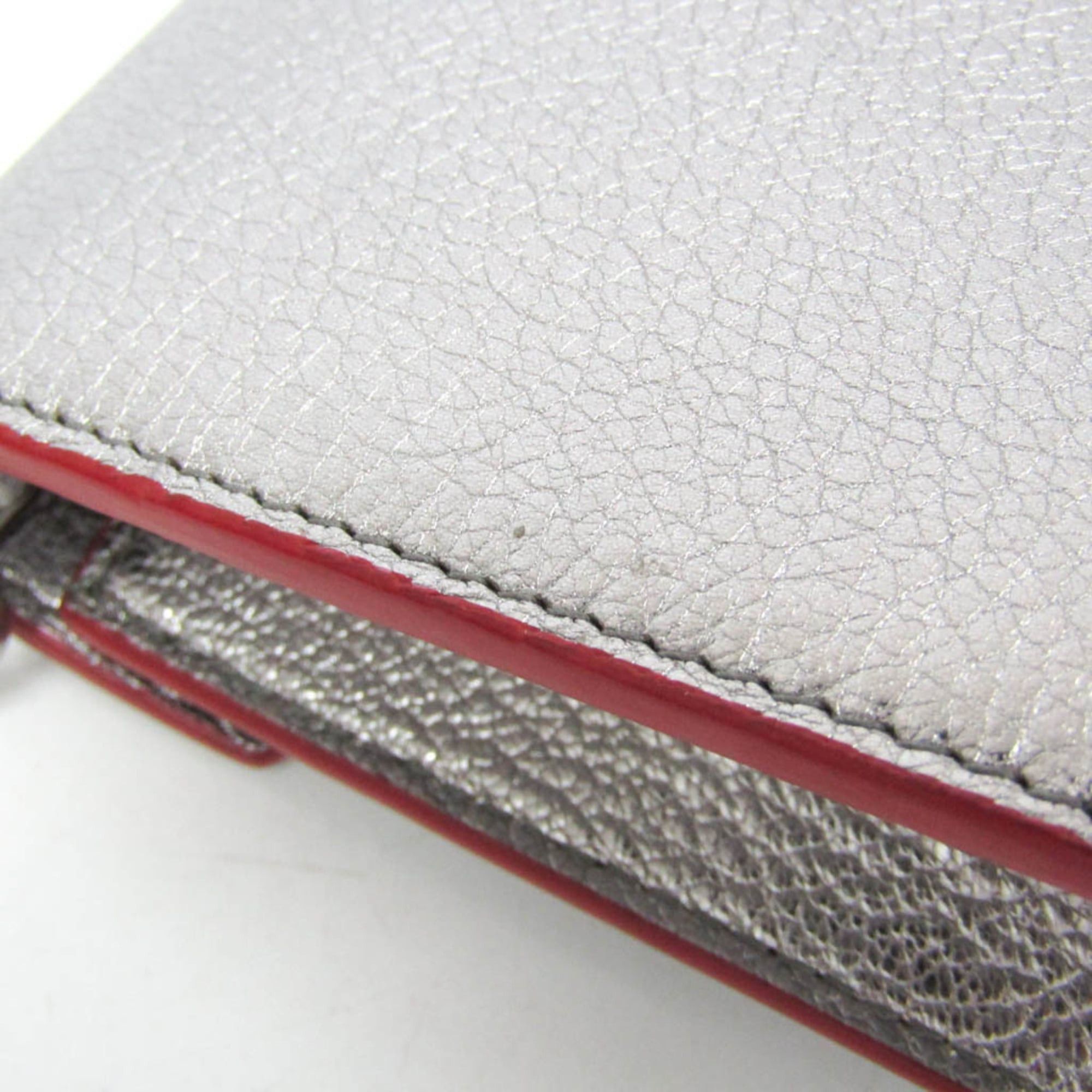 Miu Miu Miu Miu MADRAS LOVE 5DH044 Women's Leather Clutch Bag,Shoulder Bag Silver,Red Color Size ONE SIZE - 7 Thumbnail