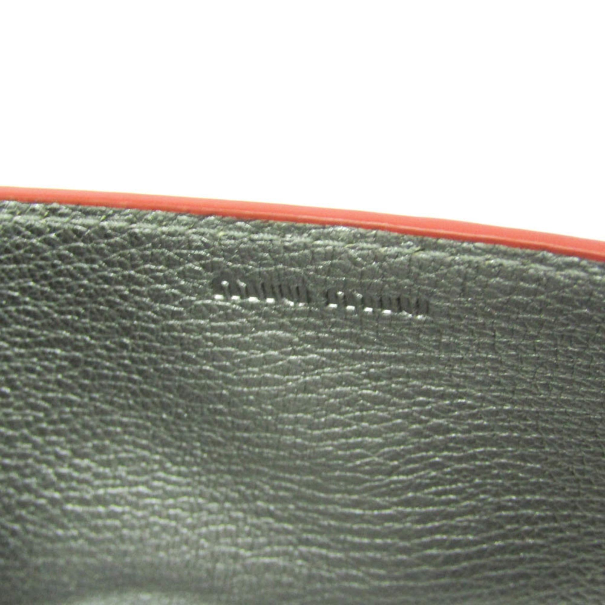 Miu Miu Miu Miu MADRAS LOVE 5DH044 Women's Leather Clutch Bag,Shoulder Bag Silver,Red Color Size ONE SIZE - 11 Thumbnail