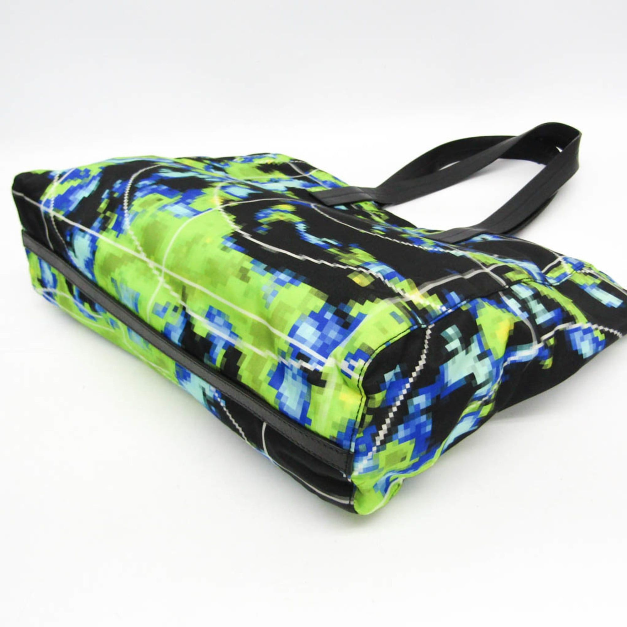 Prada Prada Tessuto 2VG019 Men,Women Nylon,Leather Shoulder Bag,Tote Bag Black,Light Green Size ONE SIZE - 6 Thumbnail