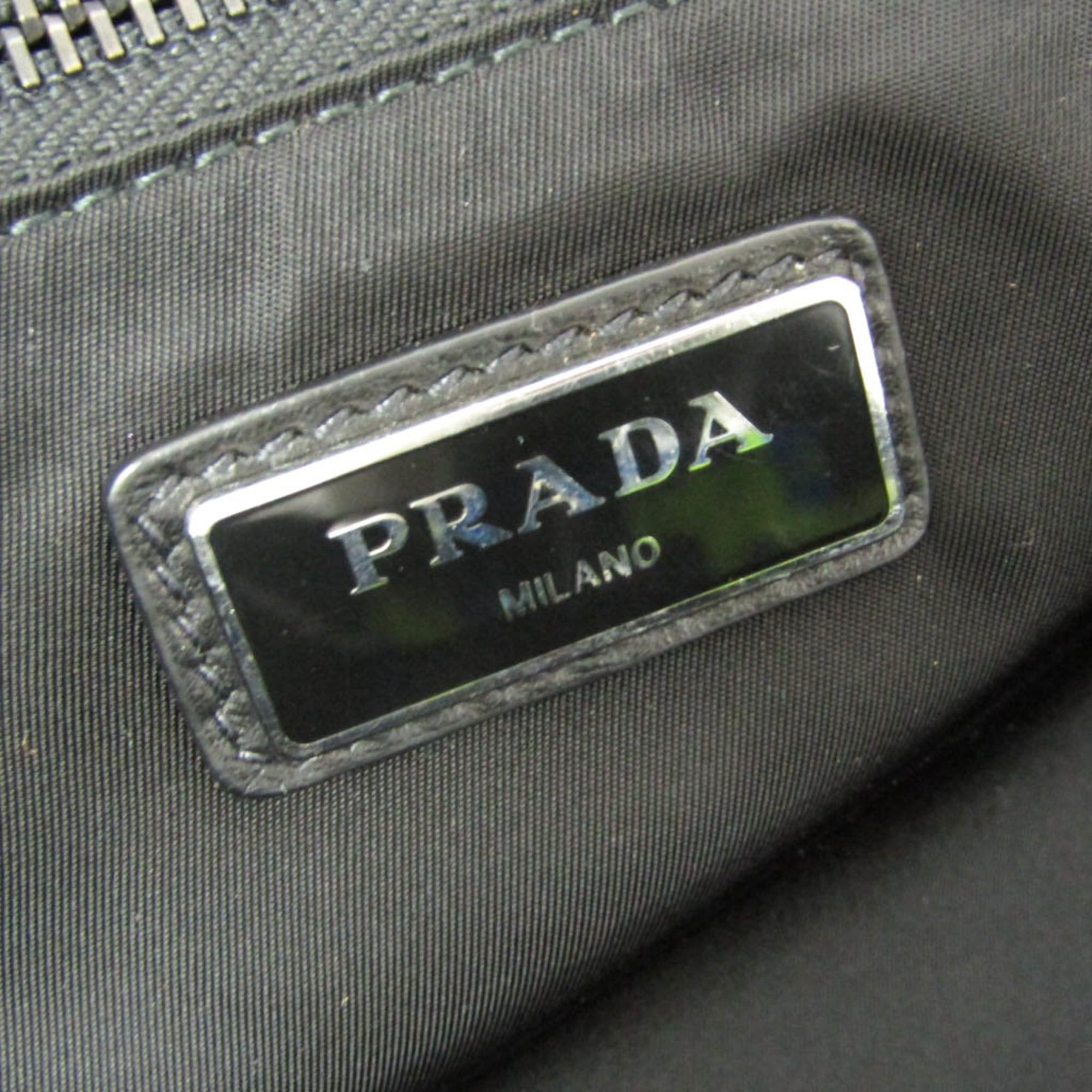 Prada Prada Tessuto 2VG019 Men,Women Nylon,Leather Shoulder Bag,Tote Bag Black,Light Green Size ONE SIZE - 13 Thumbnail