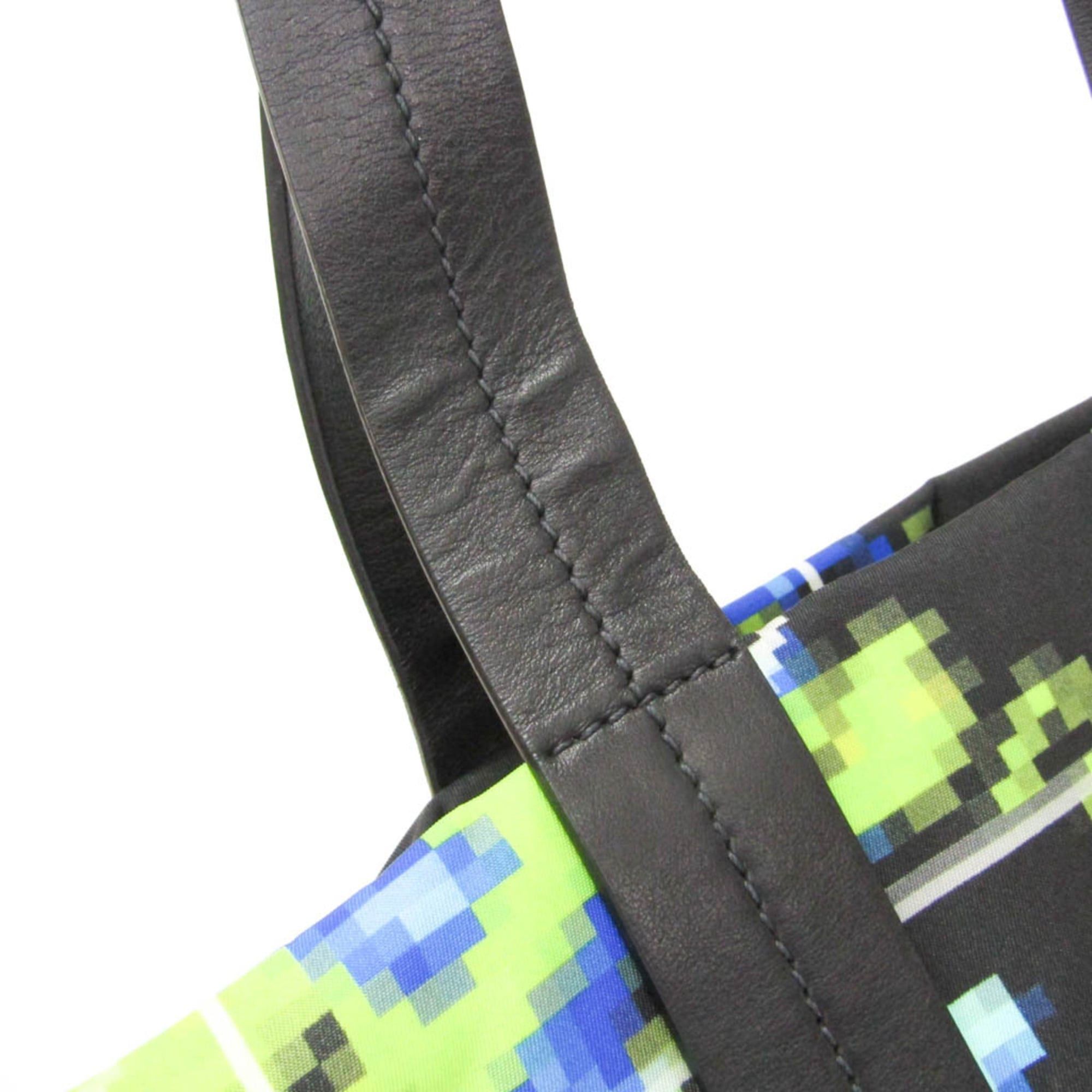 Prada Prada Tessuto 2VG019 Men,Women Nylon,Leather Shoulder Bag,Tote Bag Black,Light Green Size ONE SIZE - 8 Thumbnail