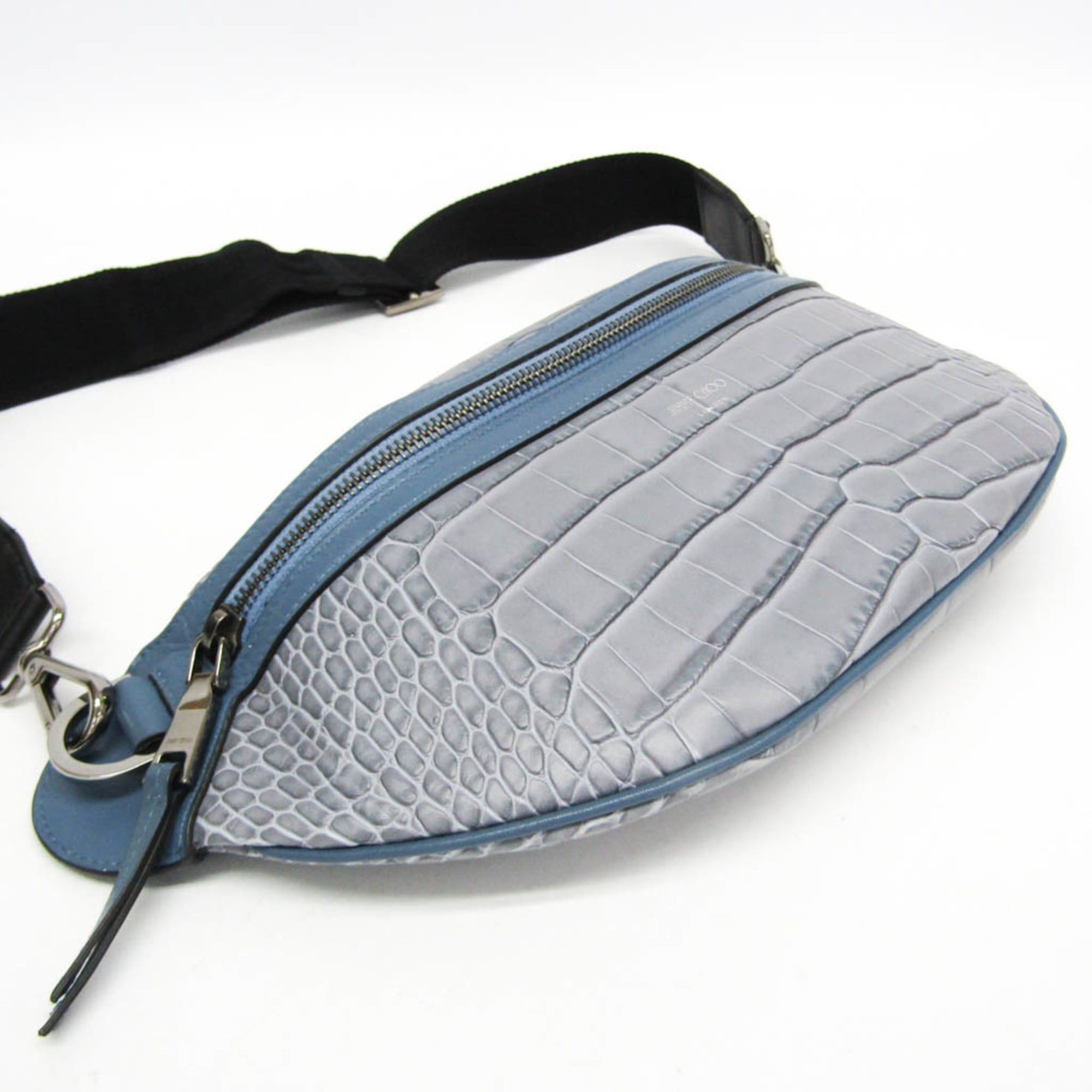 Jimmy Choo Jimmy Choo Women's Leather Fanny Pack,Sling Bag Blue,Gray Size ONE SIZE - 7 Thumbnail