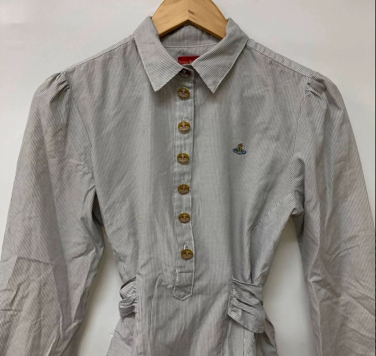 Vivienne Westwood Vivienne Westwood Gray Striped Long Sleeve Shirt Size M / US 6-8 / IT 42-44 - 3 Thumbnail