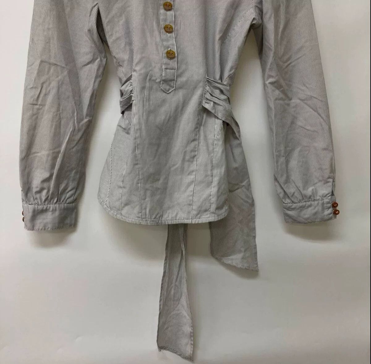 Vivienne Westwood Vivienne Westwood Gray Striped Long Sleeve Shirt Size M / US 6-8 / IT 42-44 - 4 Thumbnail