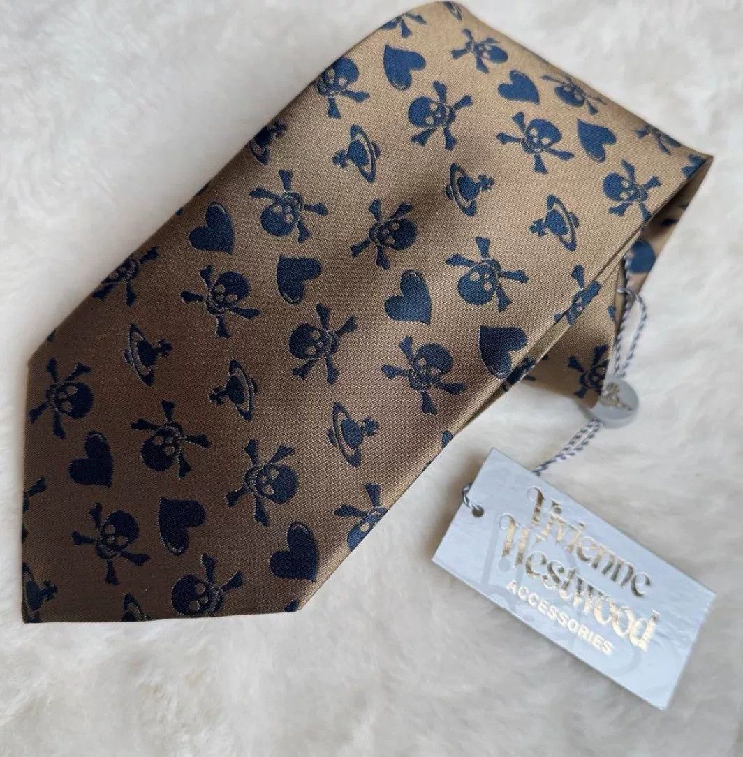 Vivienne Westwood Vivienne Westwood Gold Silk Tie Size ONE SIZE - 3 Thumbnail