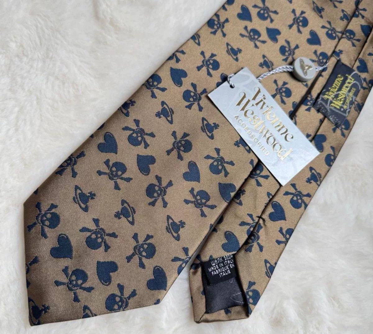 Vivienne Westwood Vivienne Westwood Gold Silk Tie Size ONE SIZE - 2 Thumbnail