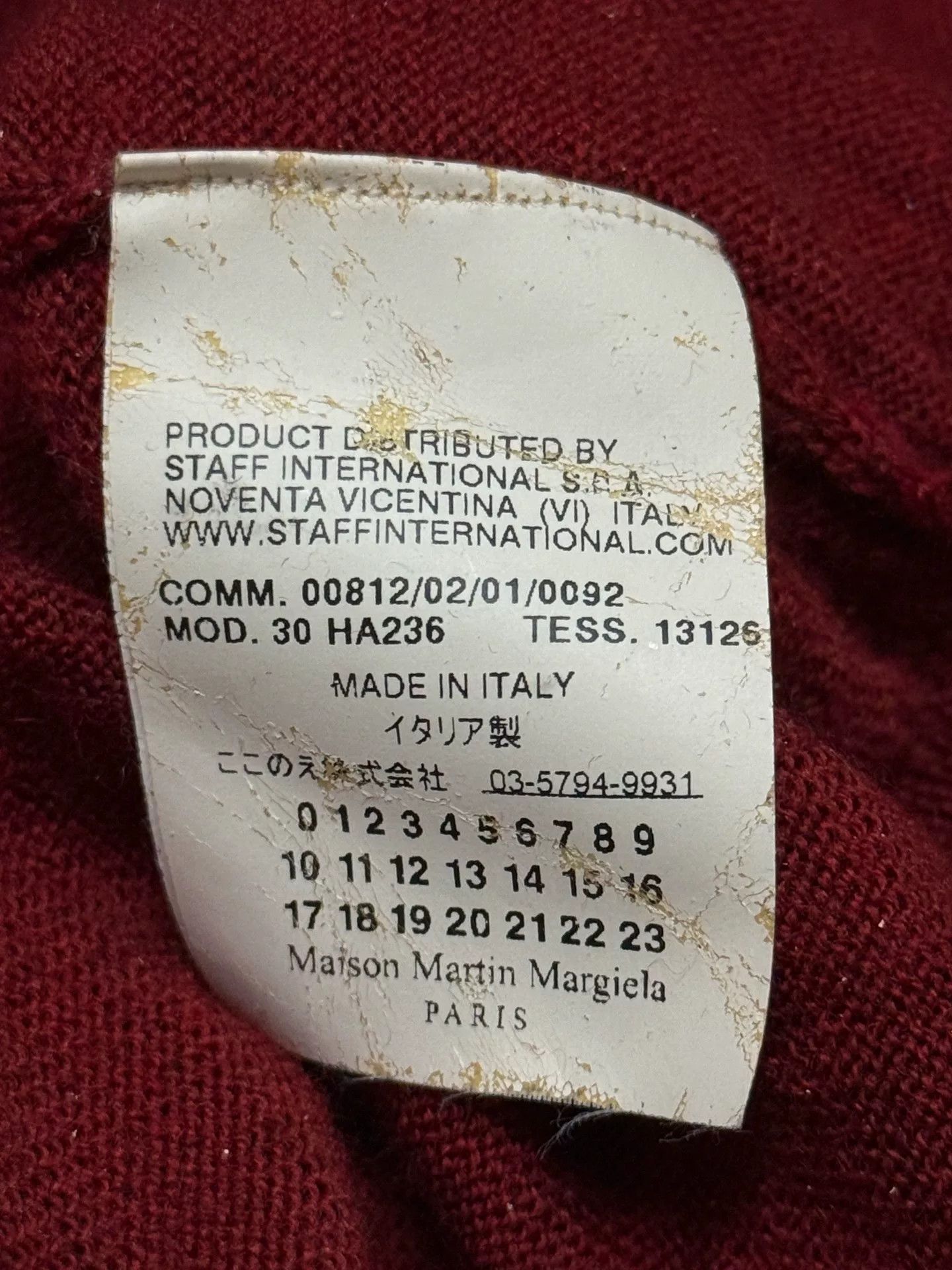 Maison Martin Margiela Red Wool Sweater