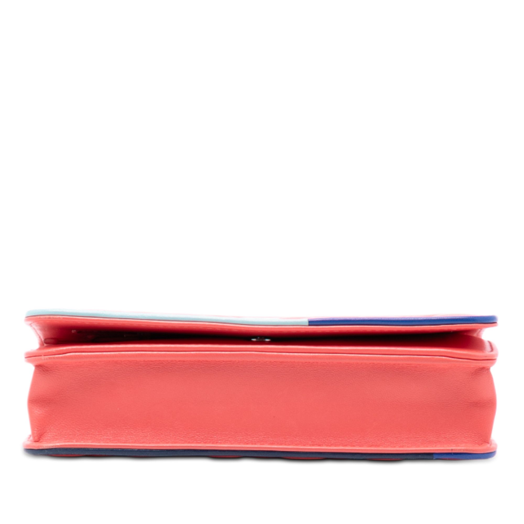 Chanel Chanel CC Quilted Lambskin Multicolor Border Full Flap Wallet on Chain Size ONE SIZE - 3 Thumbnail