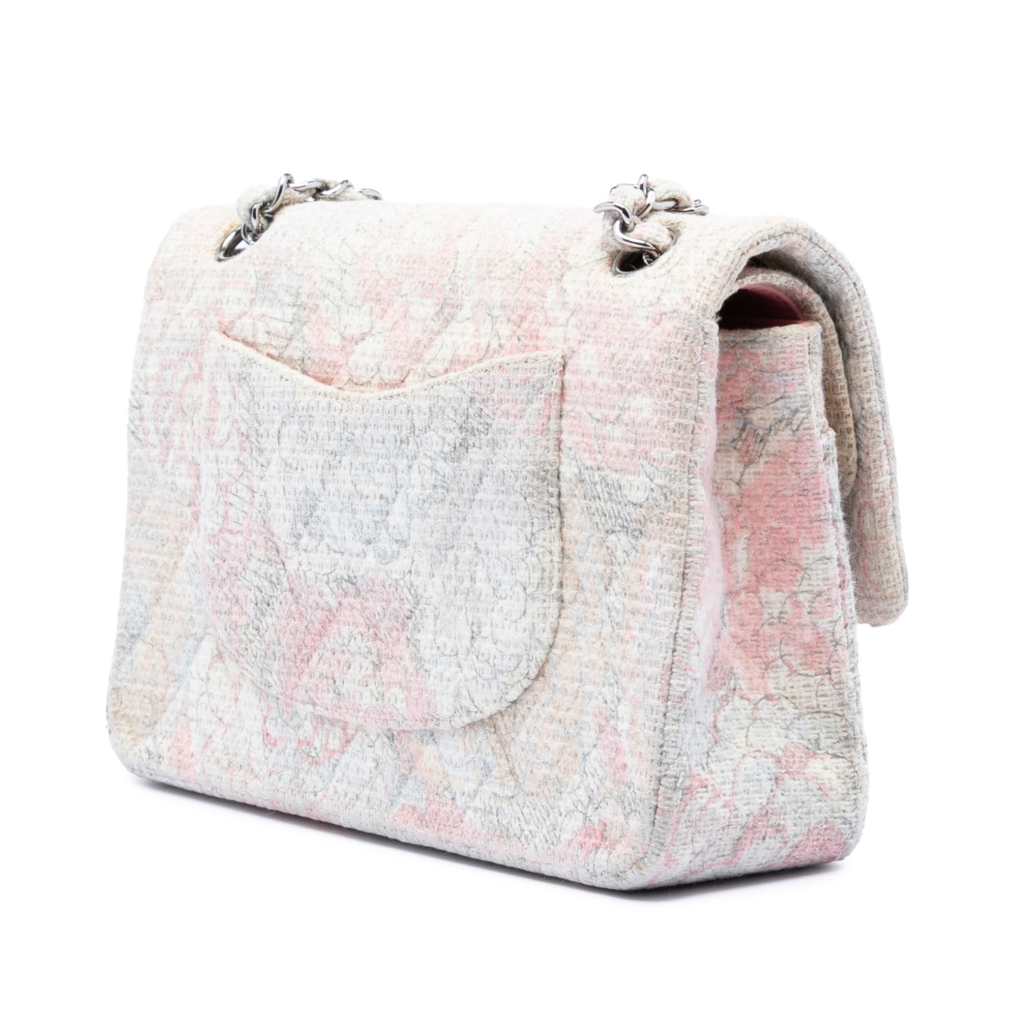 Chanel Chanel Medium Classic Tweed Camellia Double Flap Size ONE SIZE - 2 Thumbnail