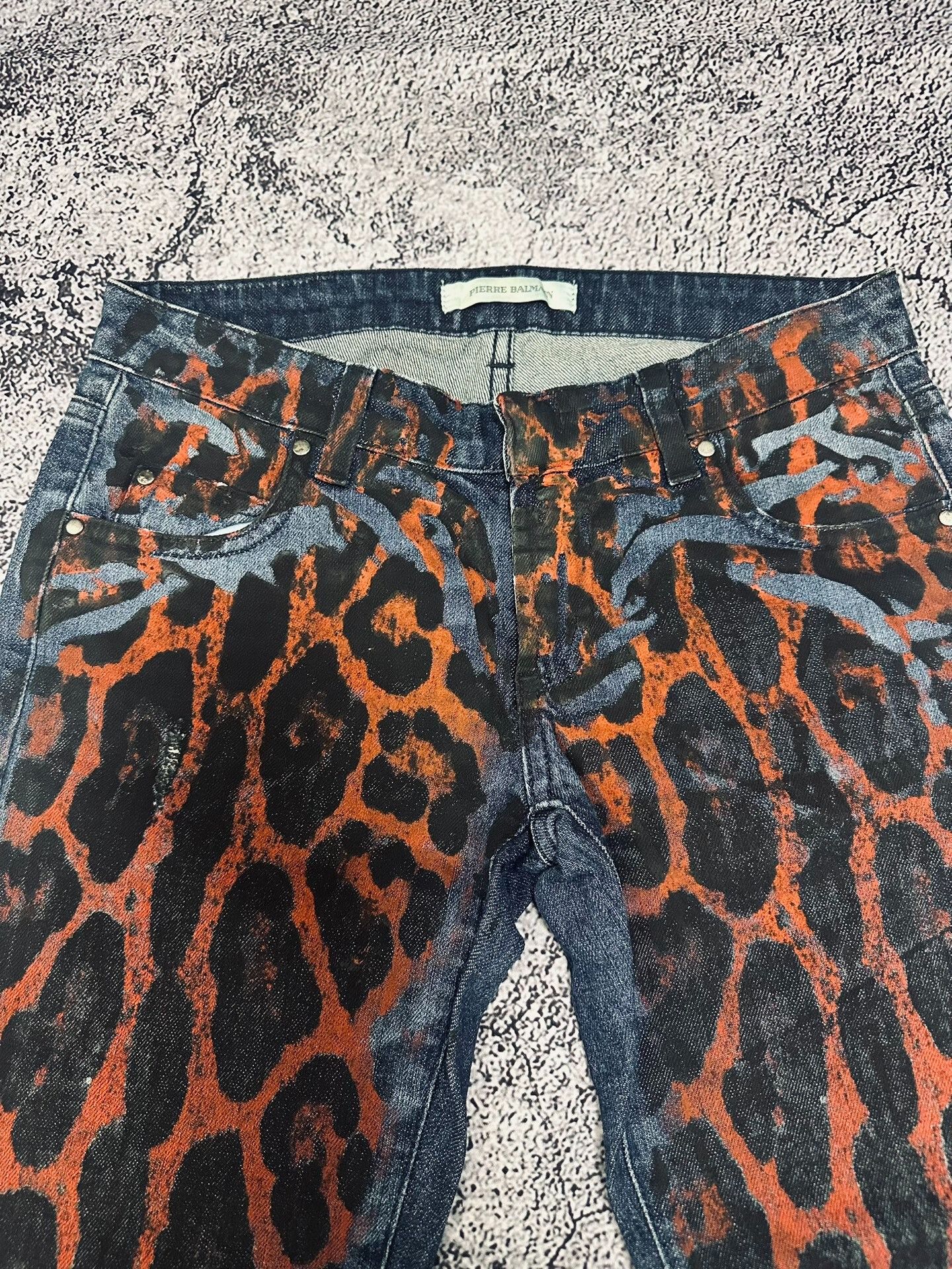 Balmain Balmain Leopard Print Coated Jeans Size US 35 - 2 Thumbnail