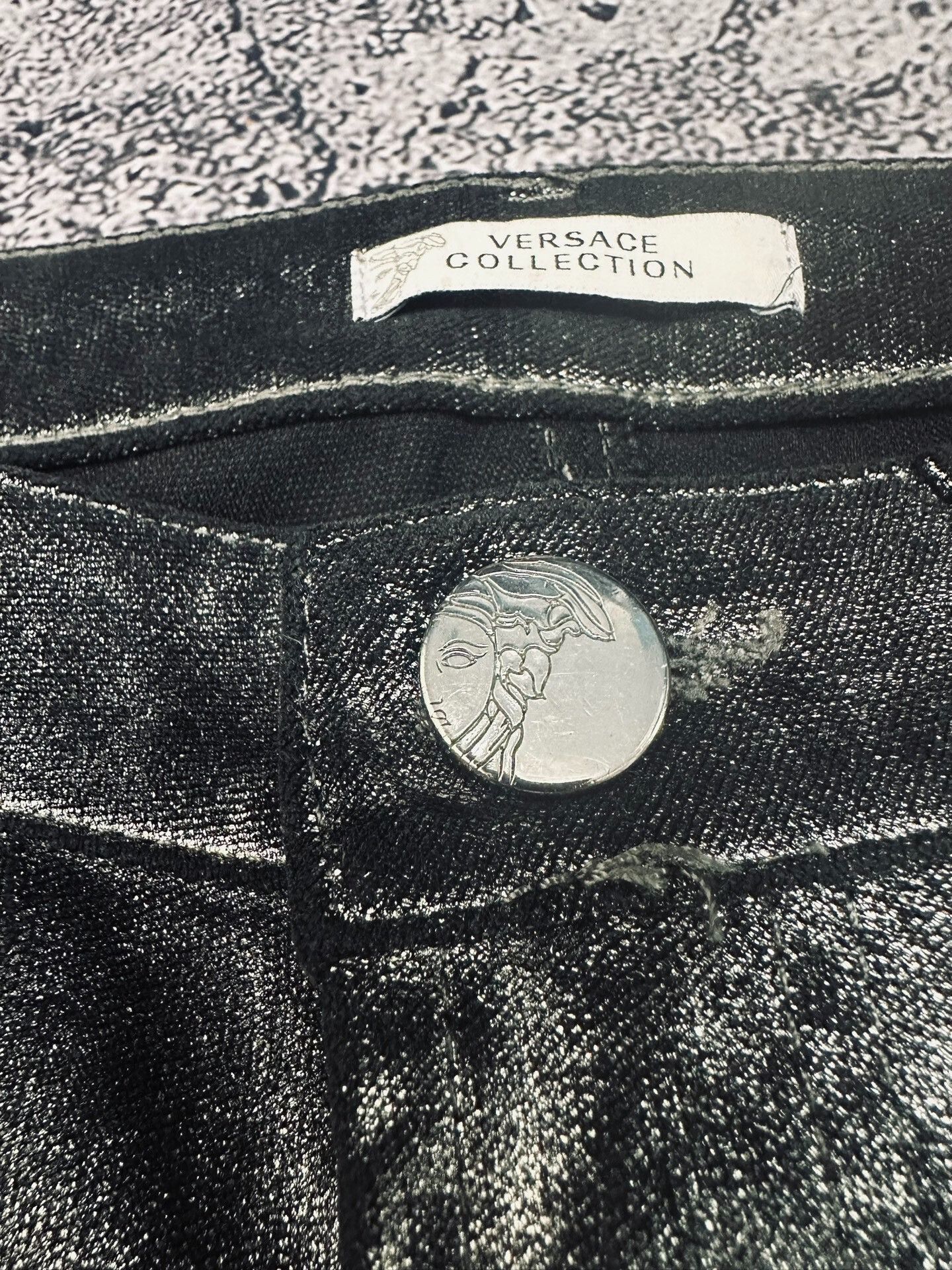 Versace Balmain Coated Silver Jeans Size US 36 / EU 52 - 3 Thumbnail