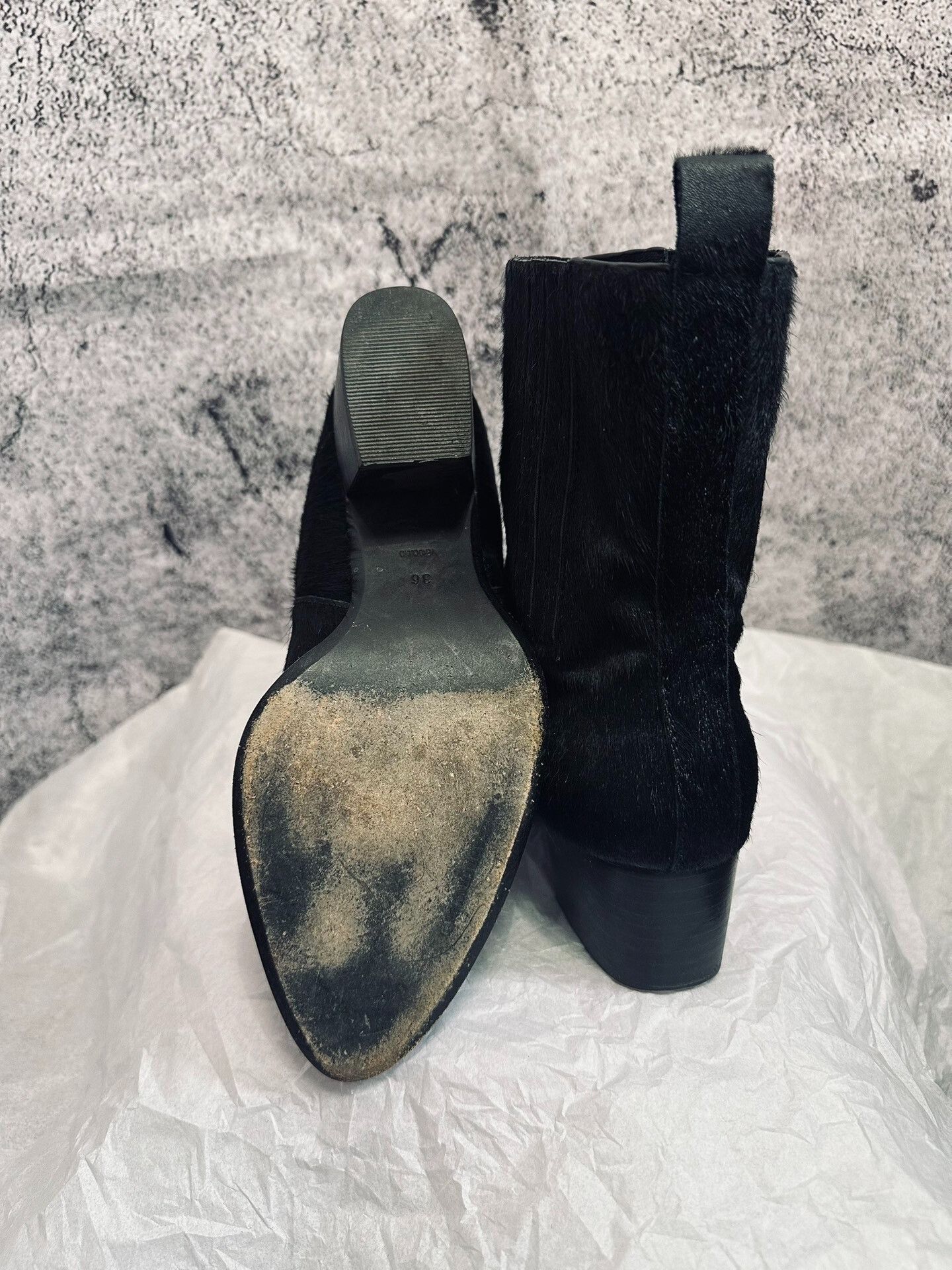 Vintage Vintage Black Haircalf Ankle Boots Size US 5 / IT 35 - 3 Thumbnail