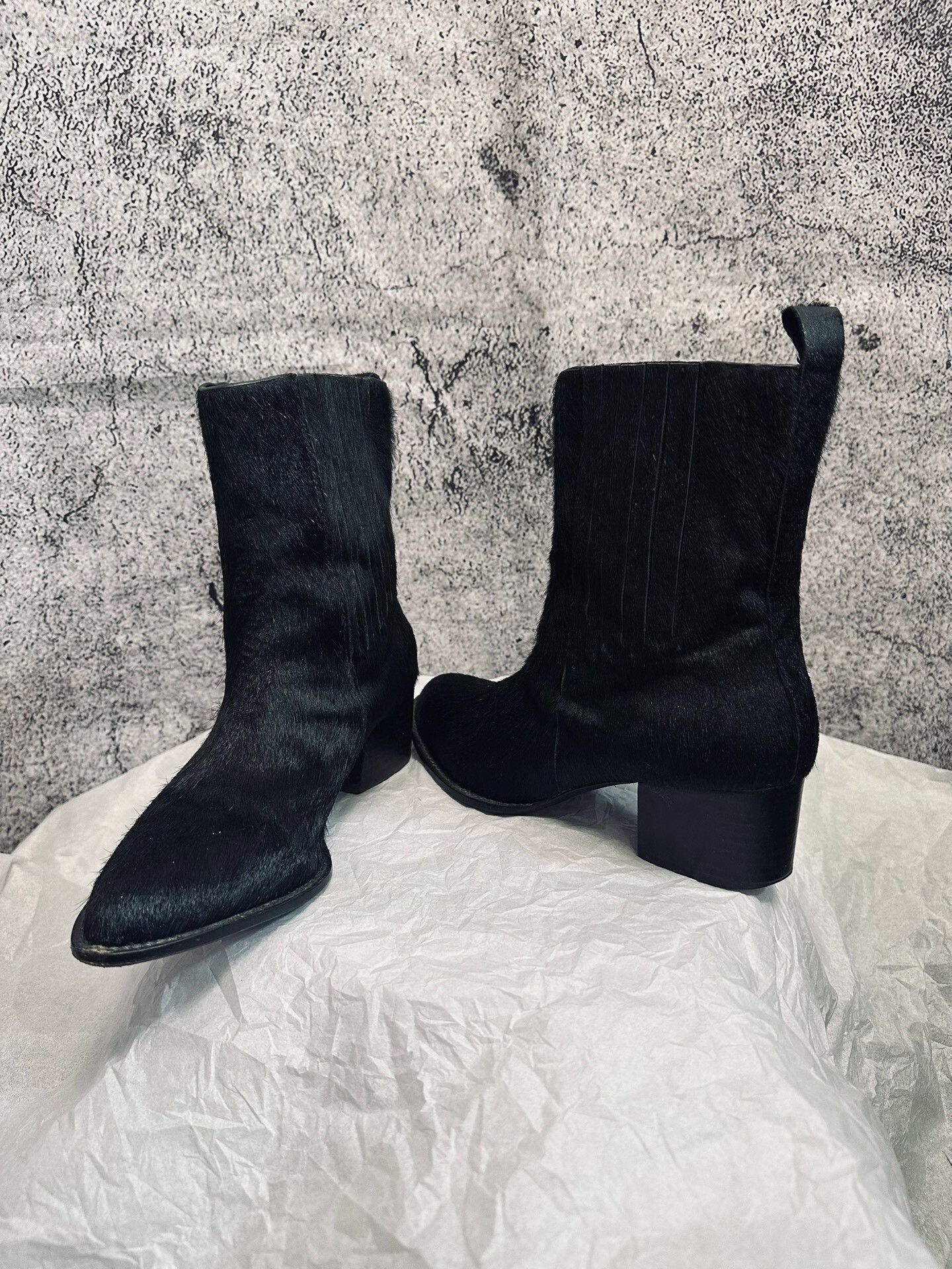 Vintage Vintage Black Haircalf Ankle Boots Size US 5 / IT 35 - 2 Thumbnail
