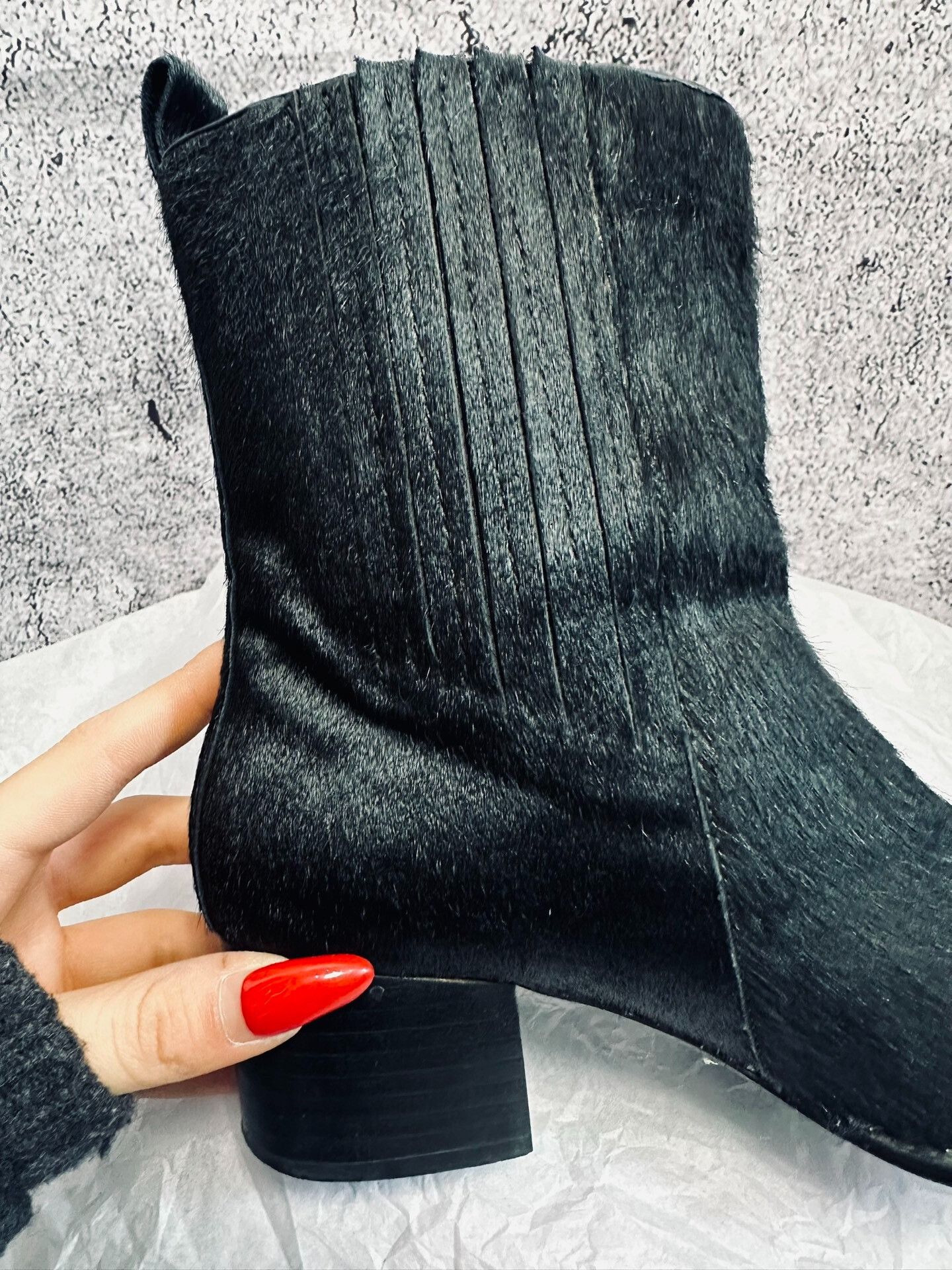 Vintage Vintage Black Haircalf Ankle Boots Size US 5 / IT 35 - 4 Thumbnail