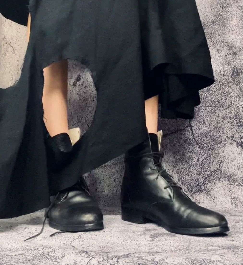 Yohji Yamamoto Black Leather Ankle Military Boots Size US 5.5 / EU 38 - 9 Thumbnail