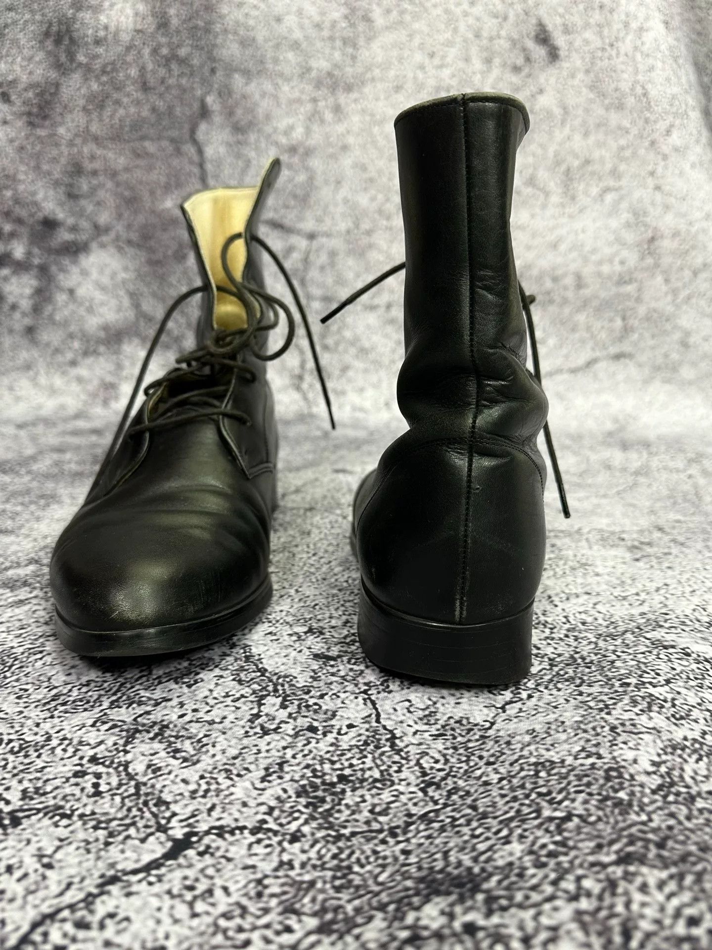 Yohji Yamamoto Black Leather Ankle Military Boots Size US 5.5 / EU 38 - 5 Thumbnail