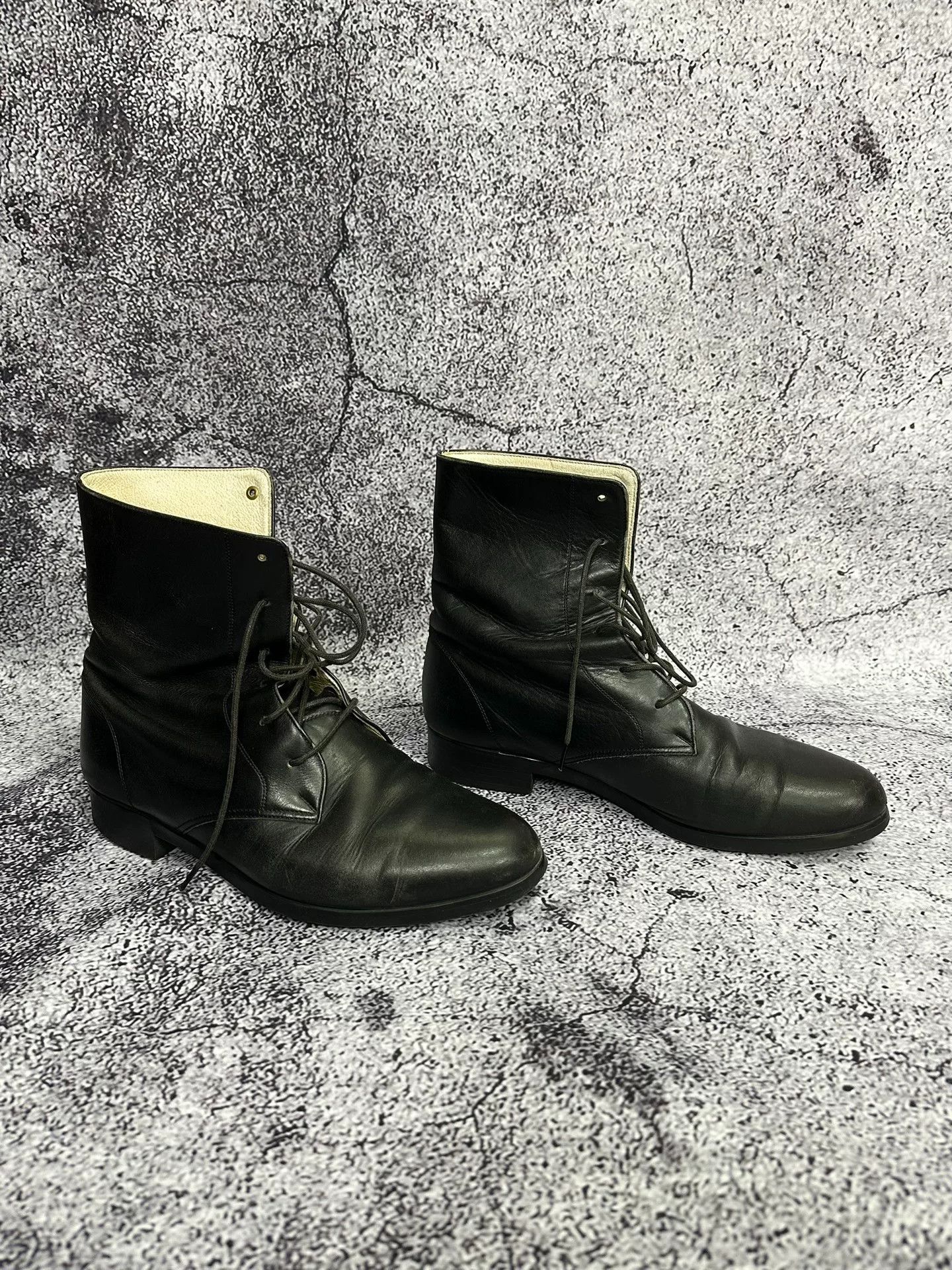 Yohji Yamamoto Black Leather Ankle Military Boots Size US 5.5 / EU 38 - 3 Thumbnail