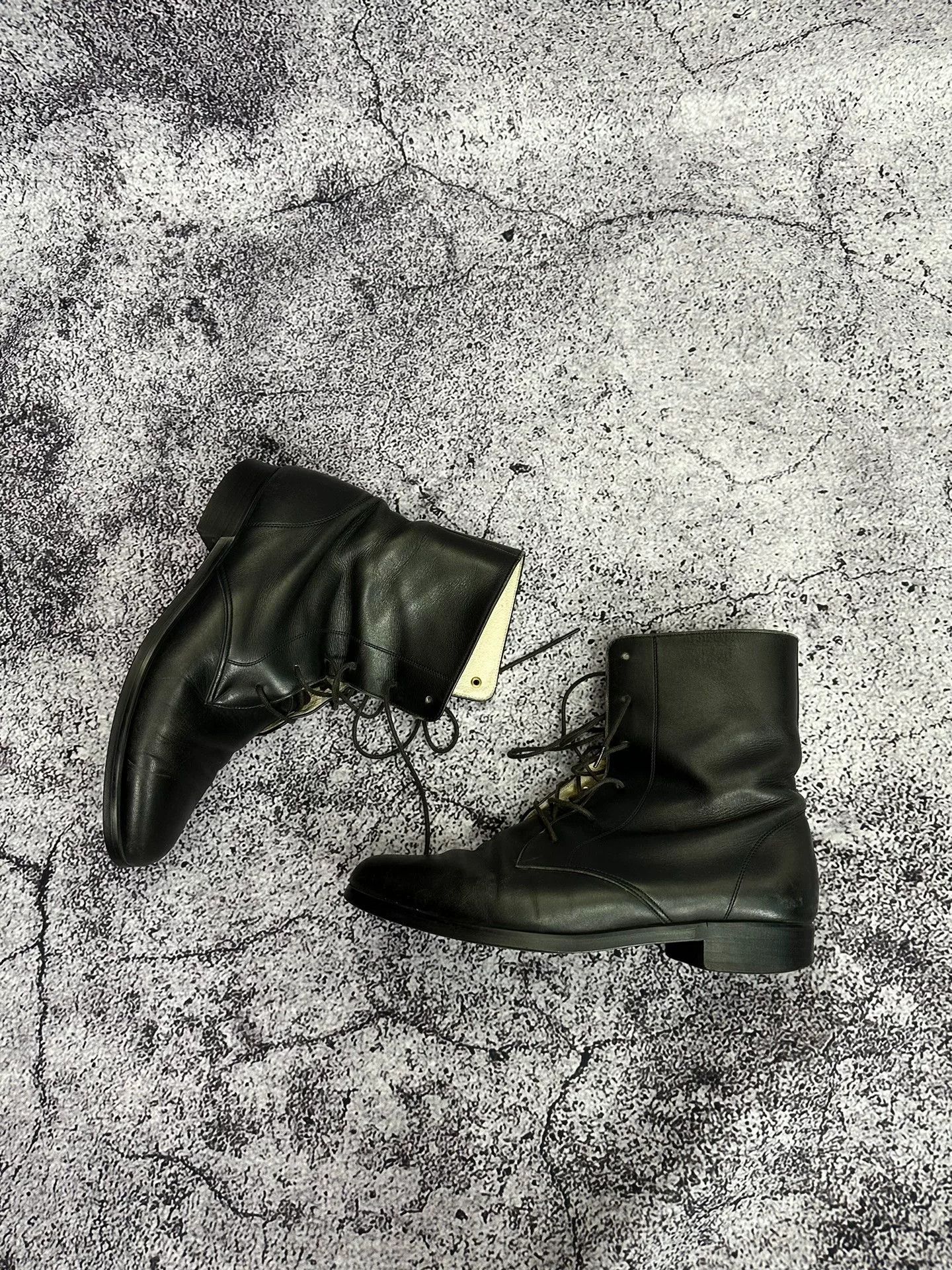 Yohji Yamamoto Black Leather Ankle Military Boots Size US 5.5 / EU 38 - 6 Thumbnail