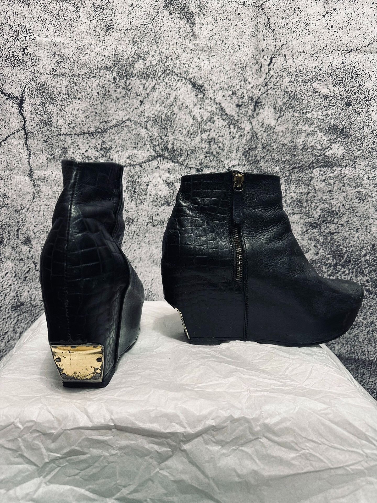Rick Owens Rick Owens Inspired Black Wedge Boots Size US 6 / IT 36 - 3 Thumbnail
