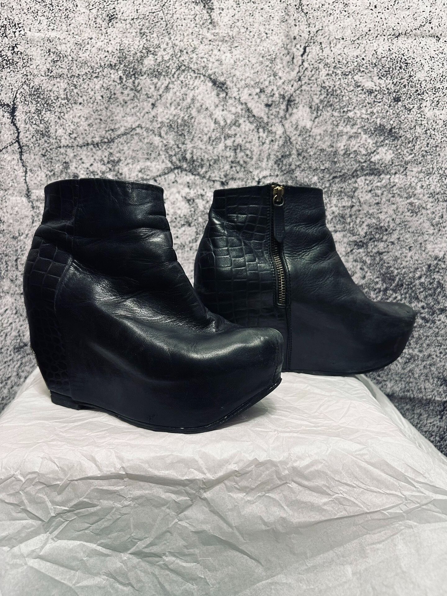 Rick Owens Rick Owens Inspired Black Wedge Boots Size US 6 / IT 36 - 2 Thumbnail
