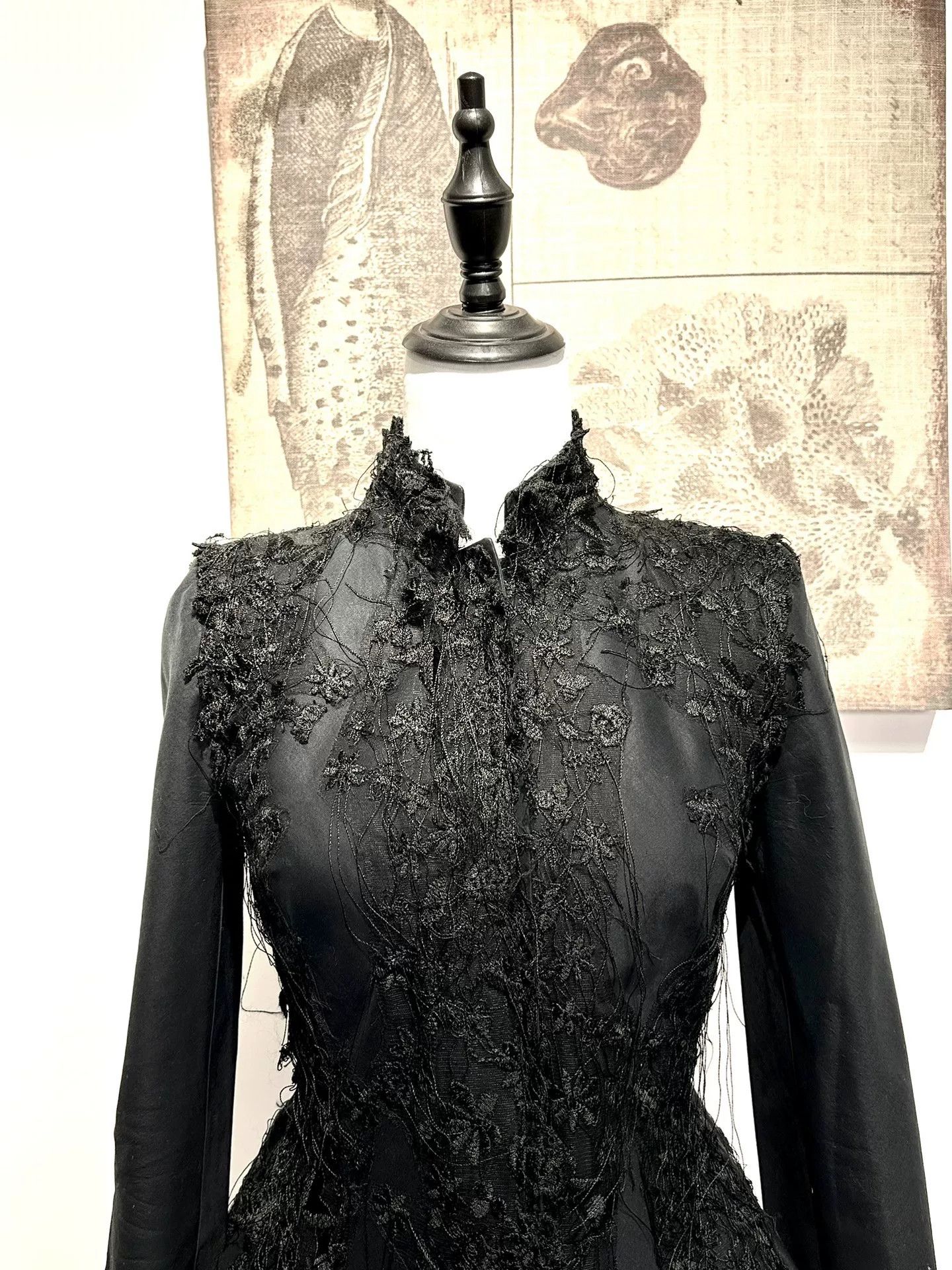 Ermanno Scervino Black Lace Embroidered Tailcoat Jacket Size S / US 4 / IT 40 - 5 Thumbnail