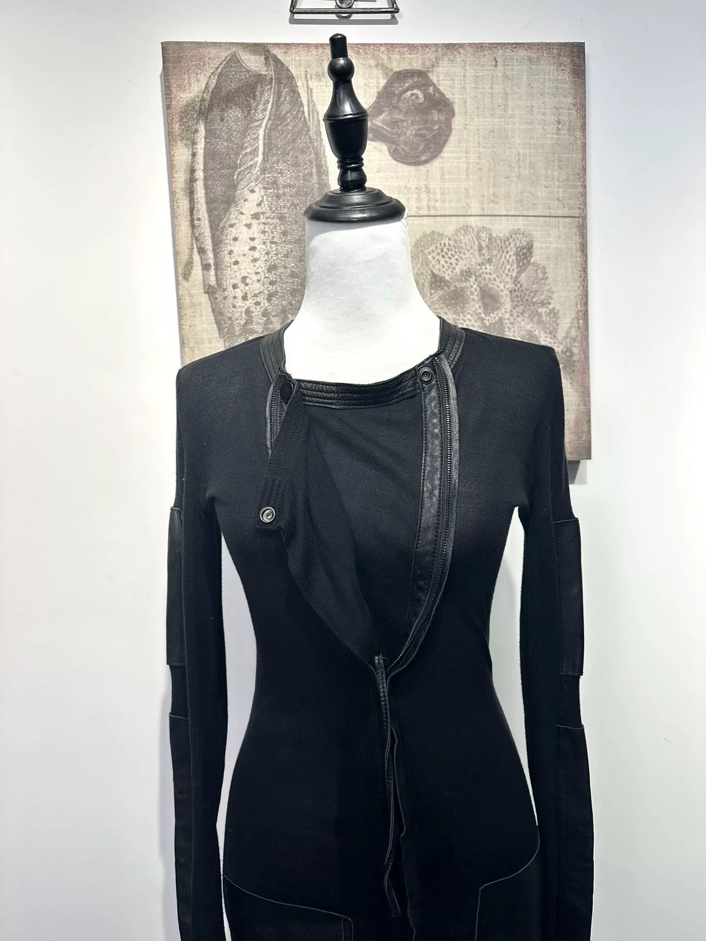 Ilaria Nistri Rick Owens Leather Jersey Jacket Size M / US 6-8 / IT 42-44 - 4 Thumbnail