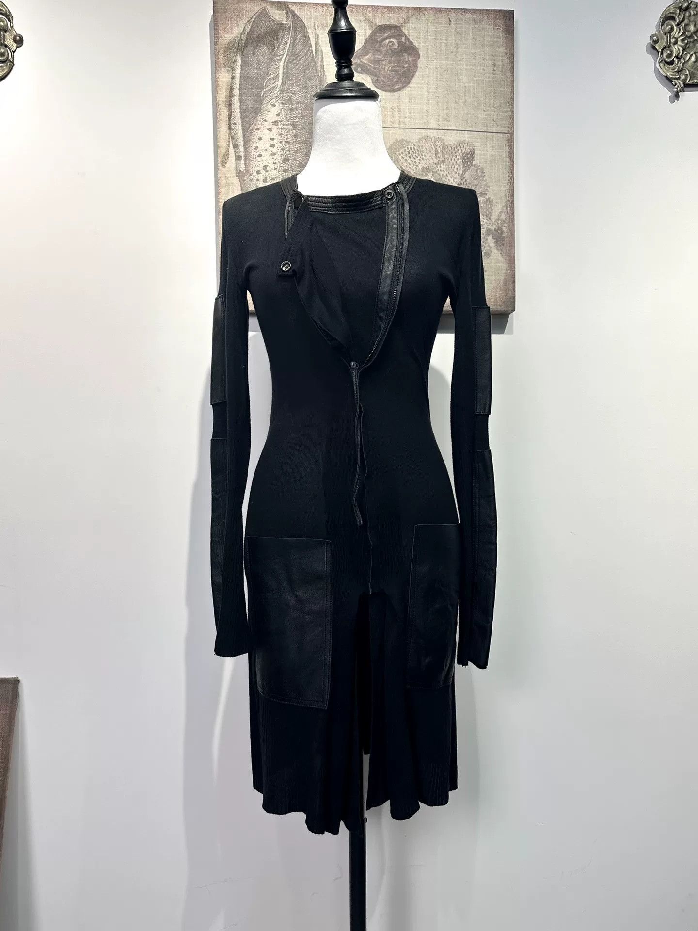 Ilaria Nistri Rick Owens Leather Jersey Jacket Size M / US 6-8 / IT 42-44 - 2 Thumbnail