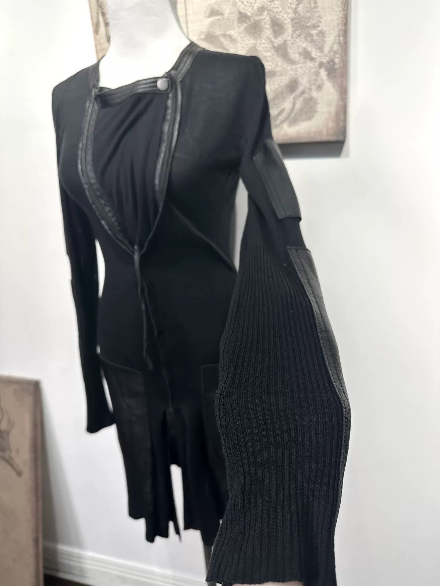 Ilaria Nistri Rick Owens Leather Jersey Jacket Size M / US 6-8 / IT 42-44 - 5 Thumbnail