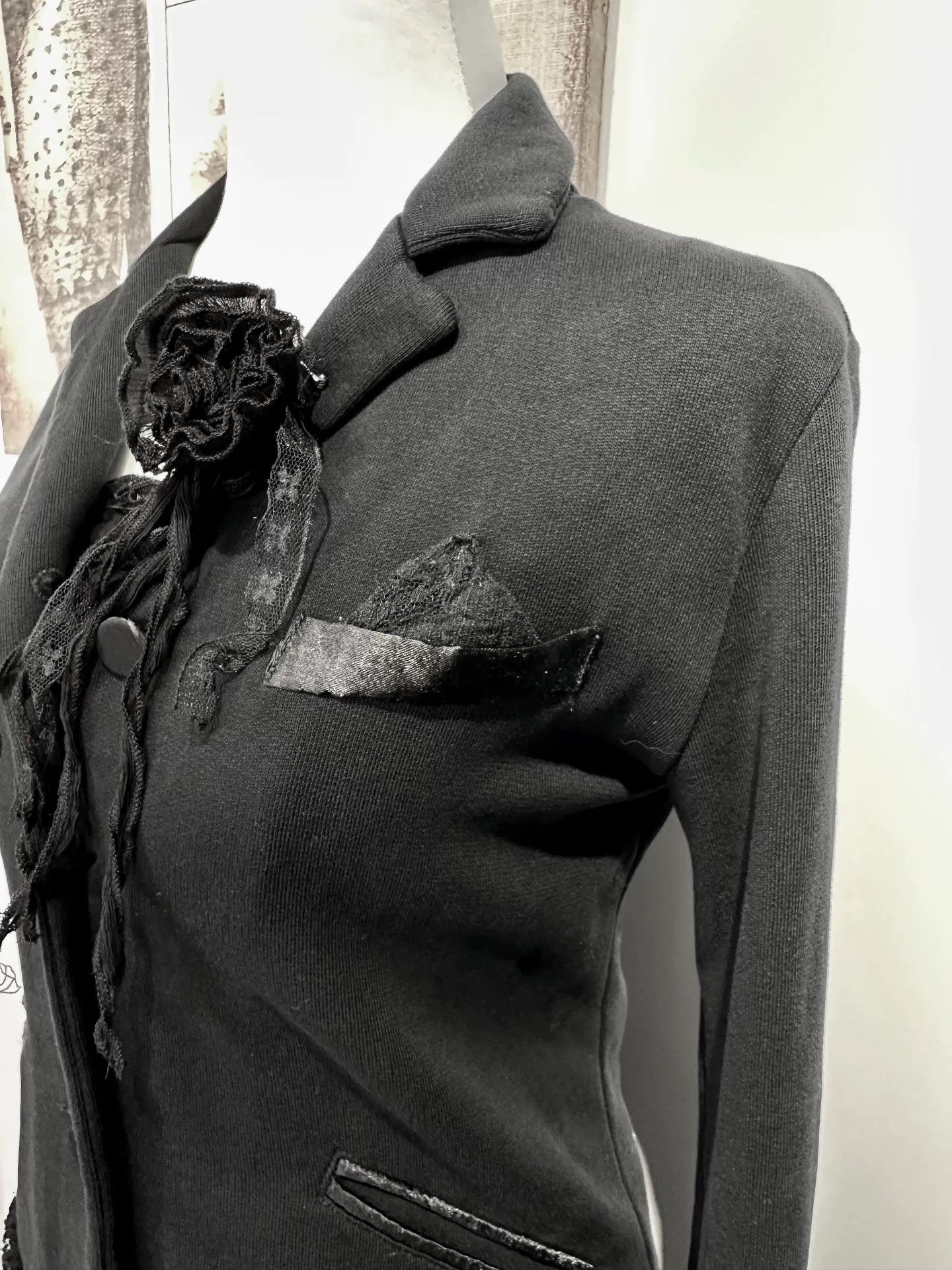 Comme des Garcons Silk Embellished Black Jacket Size M / US 6-8 / IT 42-44 - 3 Thumbnail