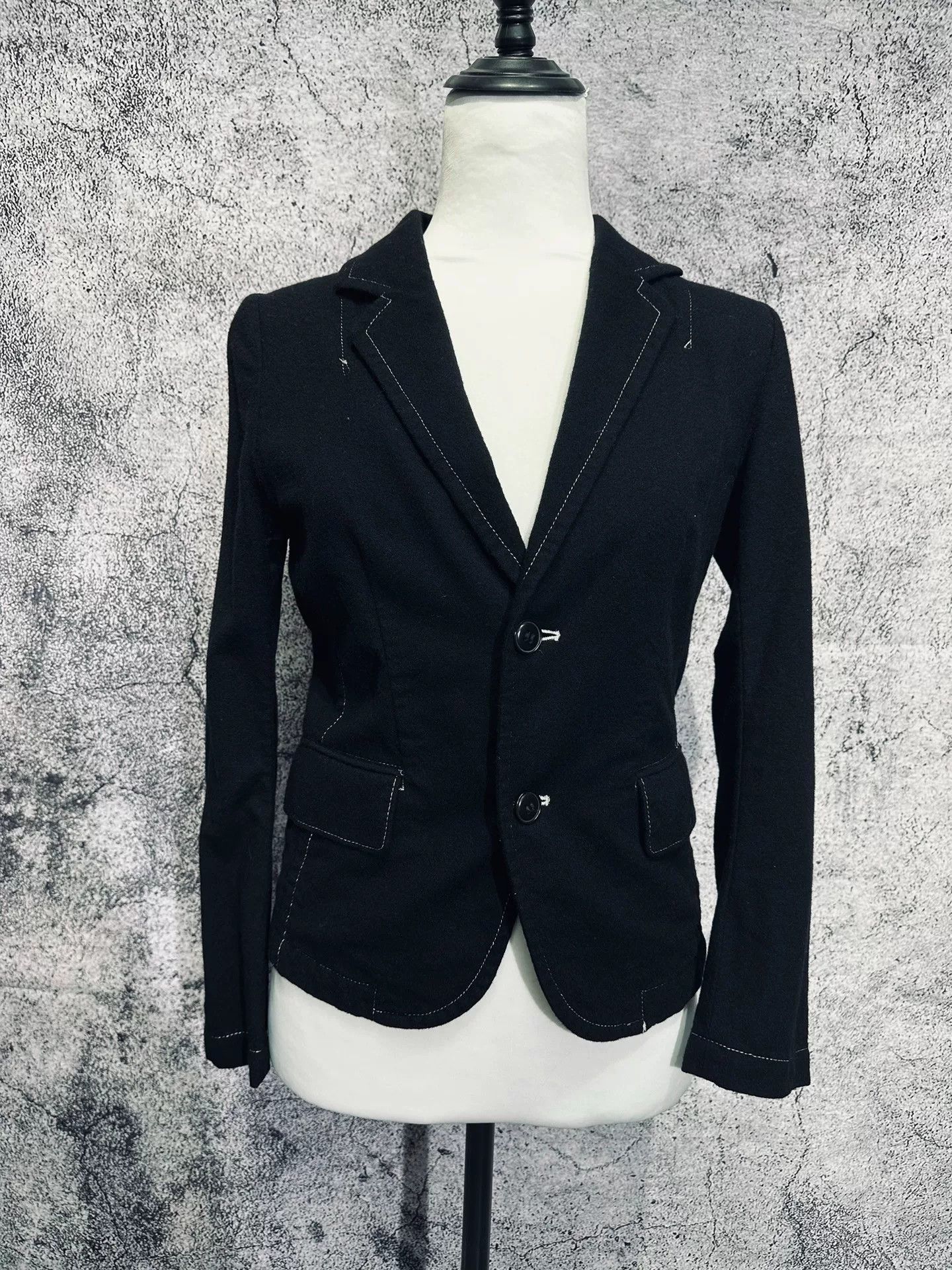 Yohji Yamamoto Yohji Yamamoto Black Wool Jacket Size US M / EU 48-50 / 2 - 2 Thumbnail