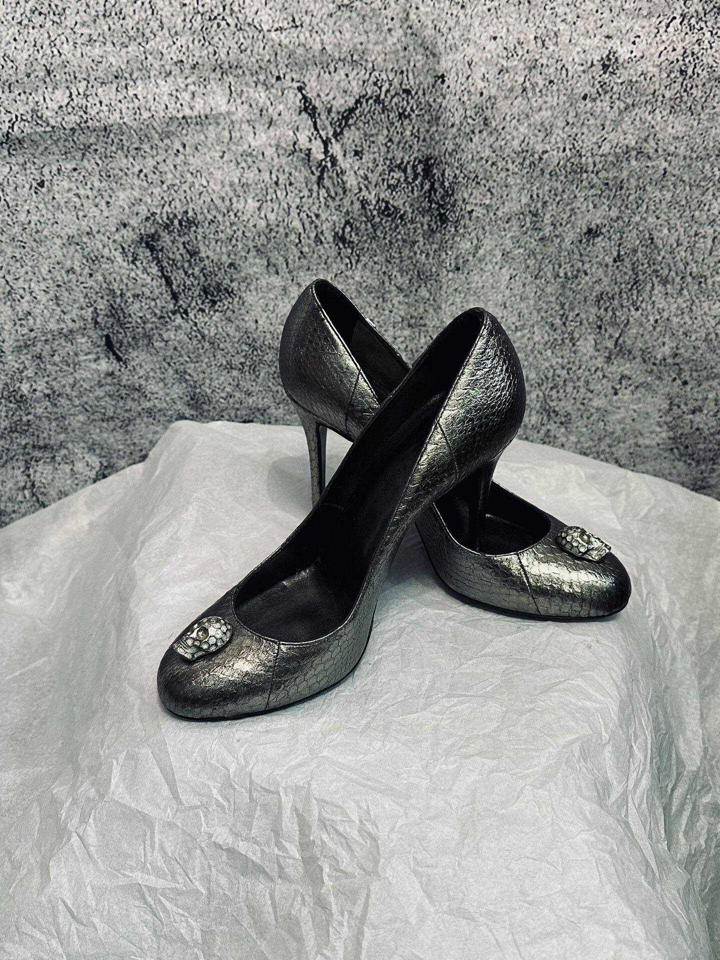 Philipp Plein Alexander McQueen Skull High Heel Shoes Size US 6 / IT 36 - 8 Thumbnail