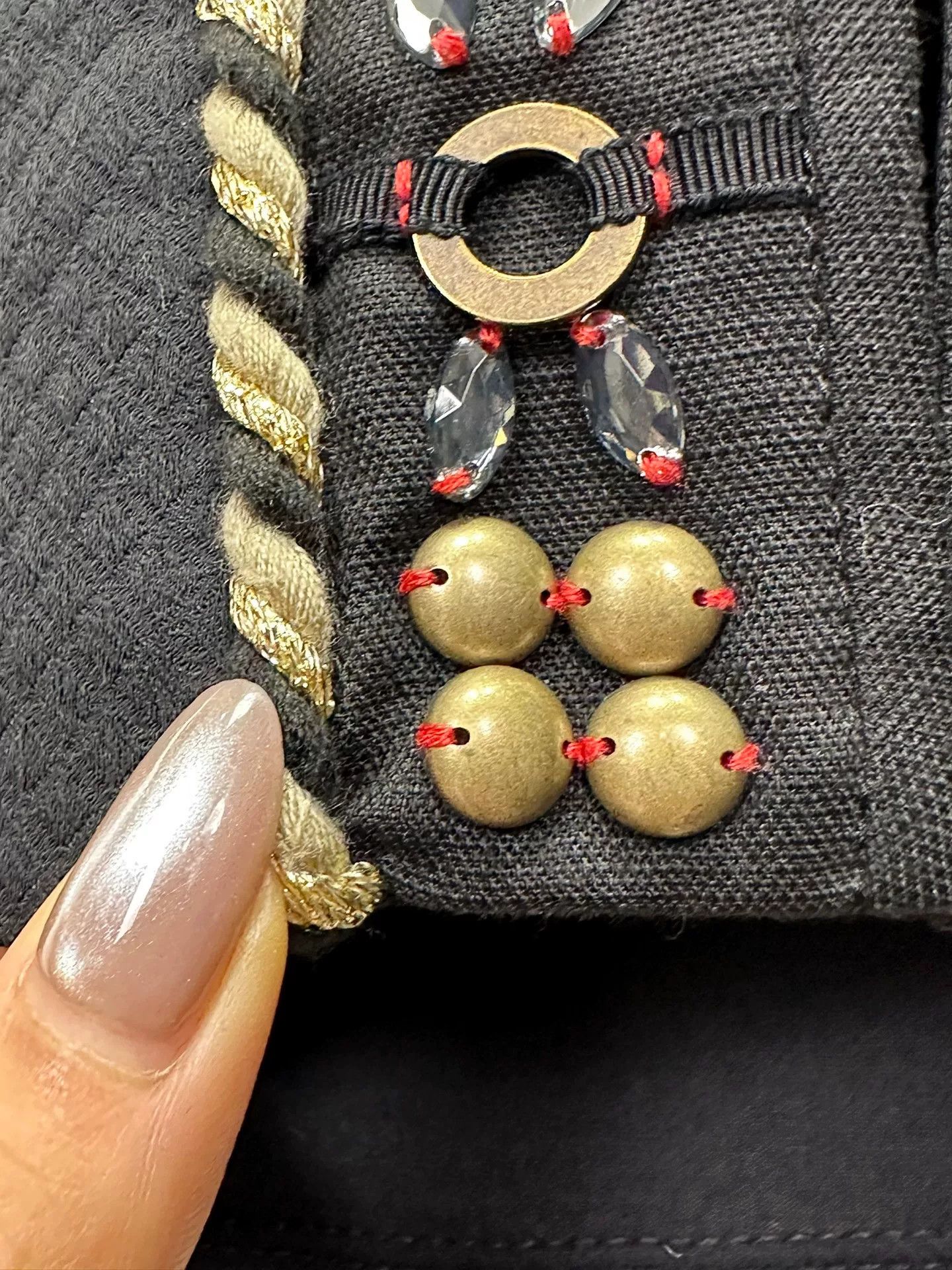 Vivienne Tam Vivienne Tam Embellished Black Tweed Jacket Size S / US 4 / IT 40 - 4 Thumbnail