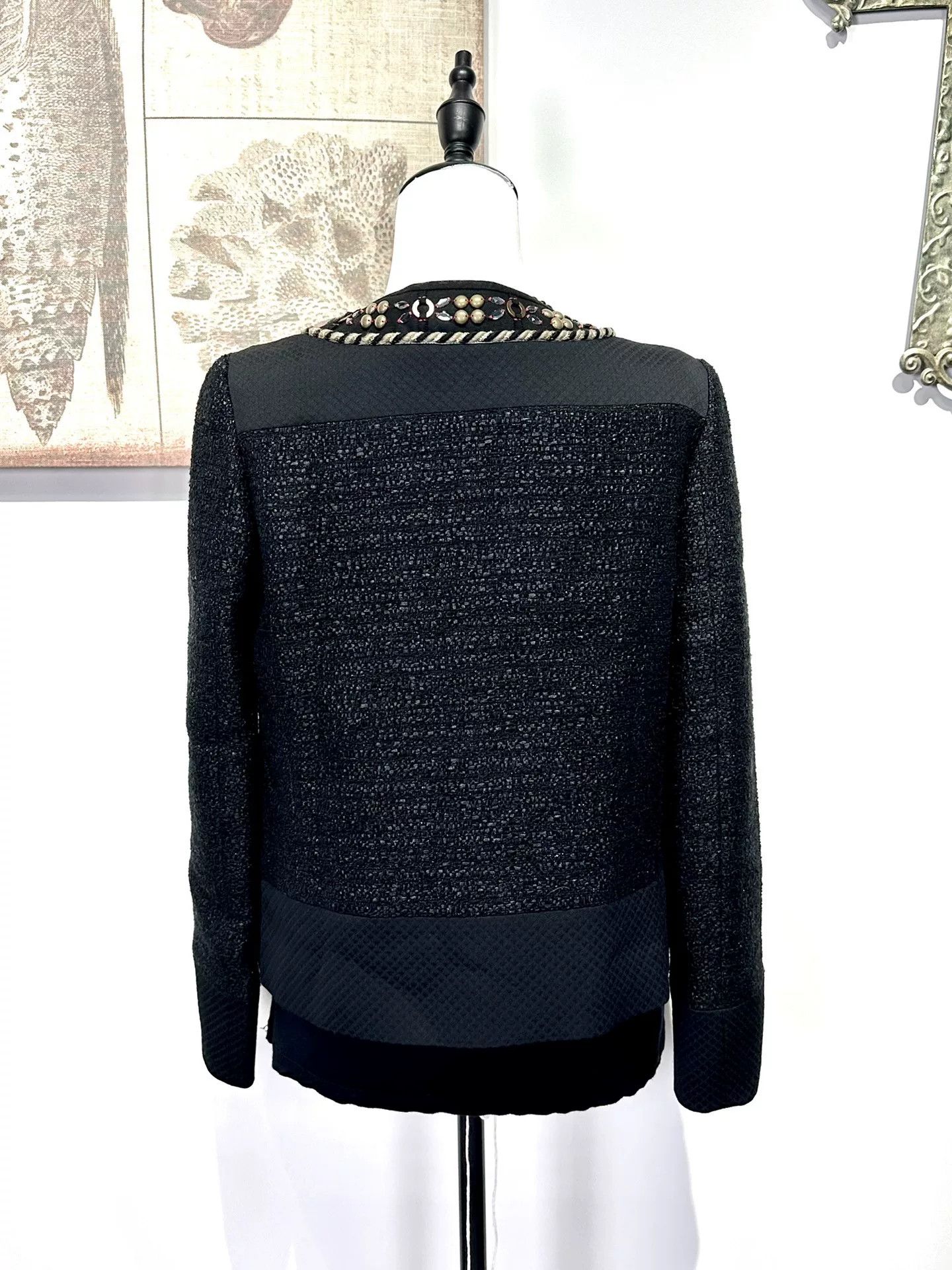 Vivienne Tam Vivienne Tam Embellished Black Tweed Jacket Size S / US 4 / IT 40 - 2 Thumbnail