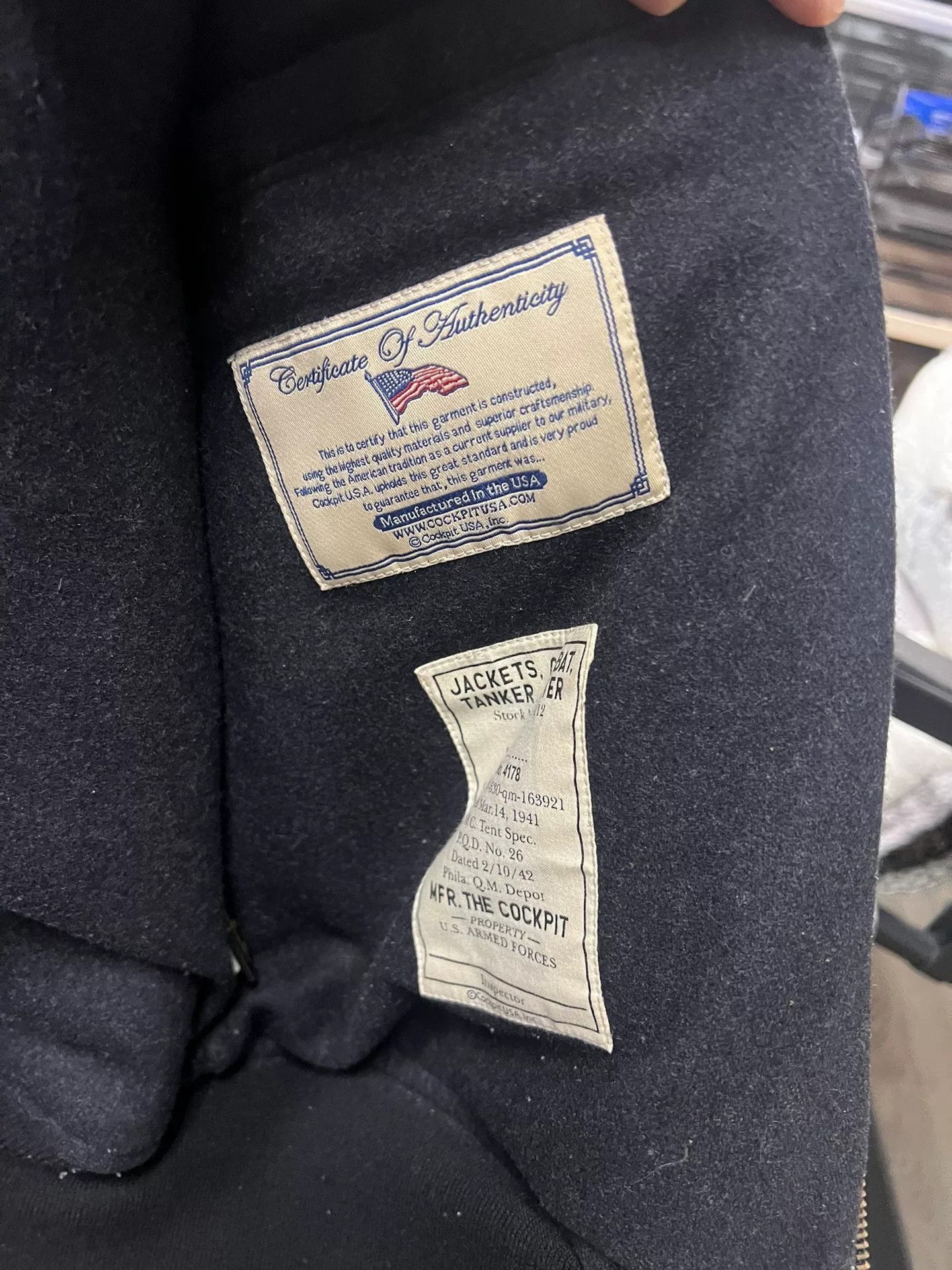 Cockpit USA Black Genuine Goatskin Cockpit Jacket Size US M / EU 48-50 / 2 - 3 Thumbnail