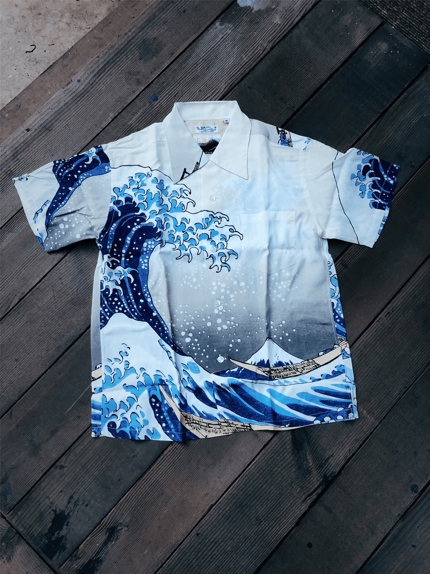 Sun Surf Sunsurf Hawaiian Shirt with Hokusai Print Size US M / EU 48-50 / 2 - 2 Thumbnail