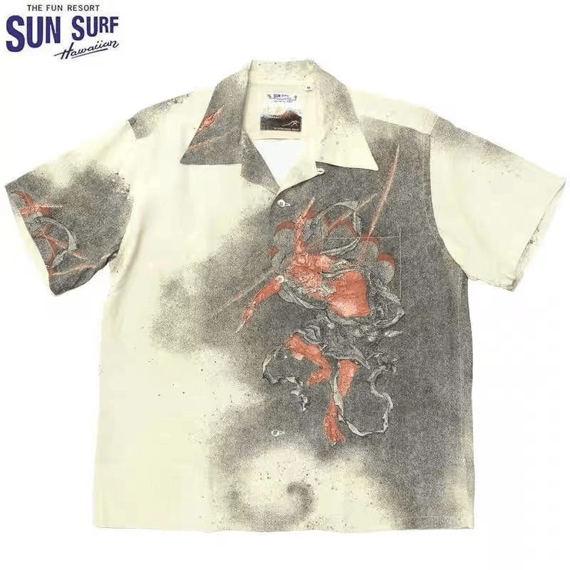 Sun Surf Sunsurf Hawaiian Shirt with Raijin Design Size US M / EU 48-50 / 2 - 2 Thumbnail