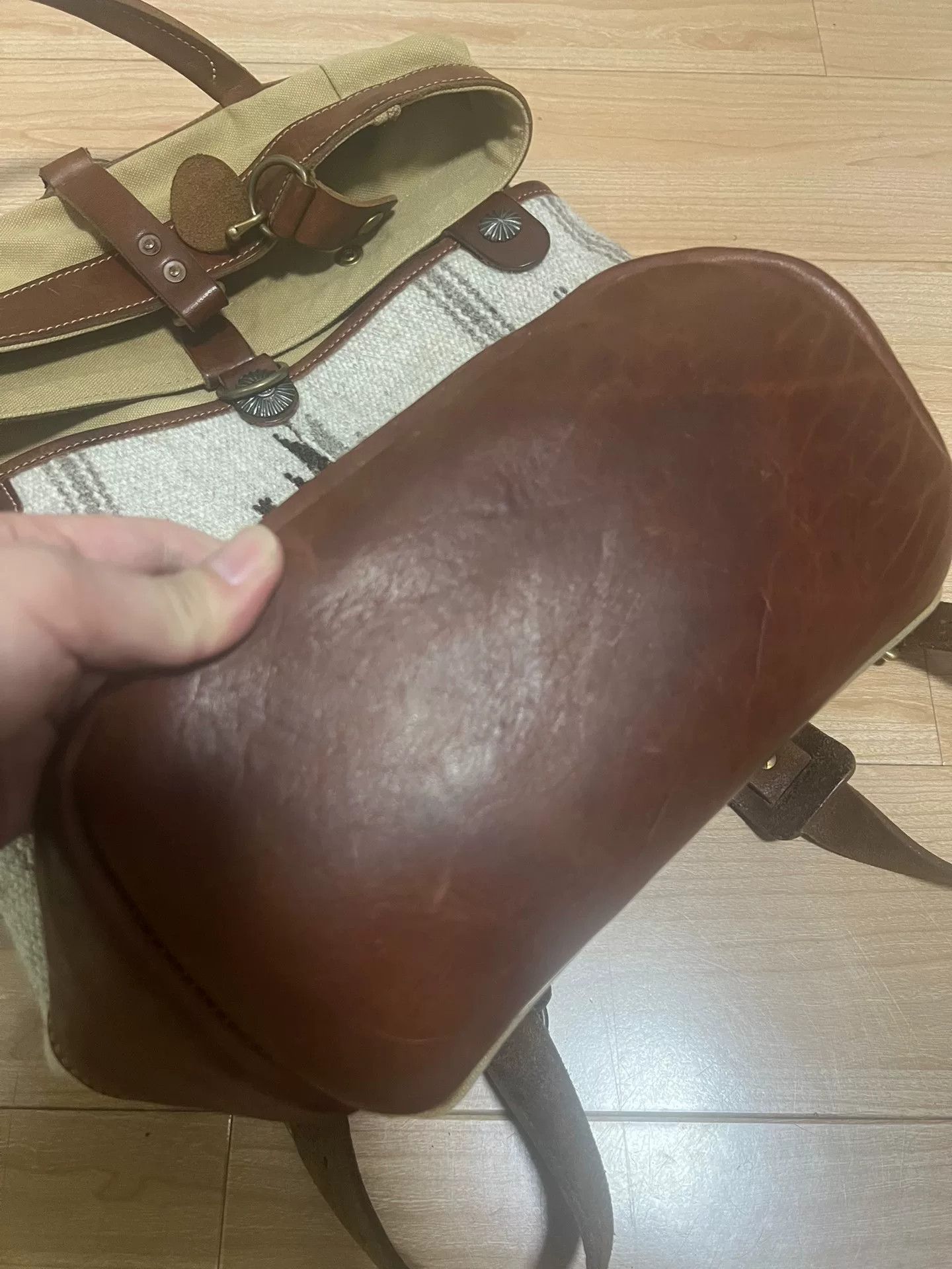 Lucky Brand Vintage Leather Backpack with Silver Details Size ONE SIZE - 2 Thumbnail