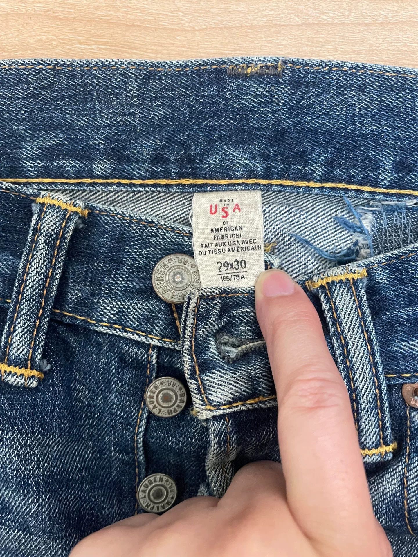 RRL Ralph Lauren Double RL Distressed Denim Jeans Size 29/30 Size US 29 - 3 Thumbnail