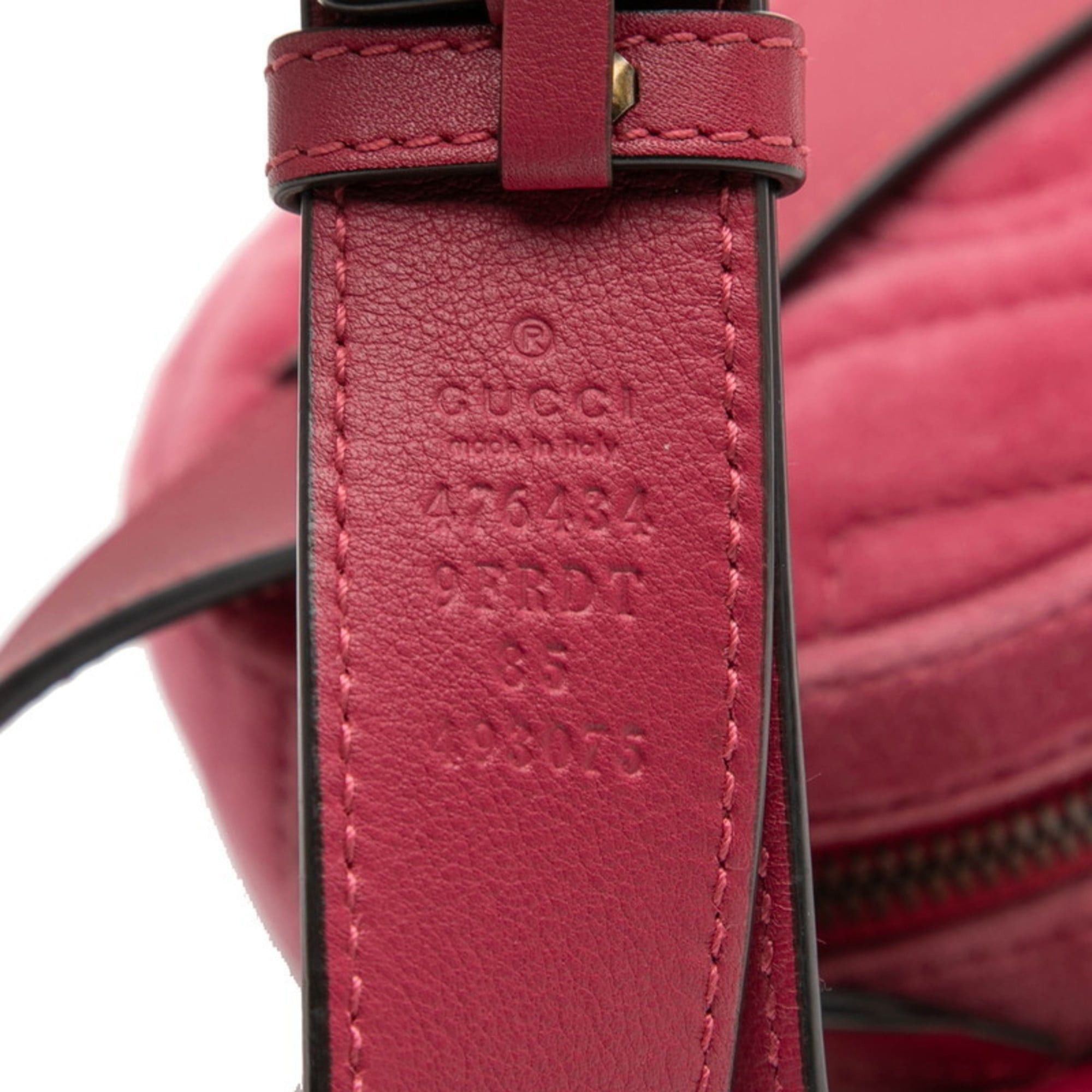 Gucci Gucci GG Marmont Quilted Body Bag/Waist Bag 476434 Pink Velvet Women's GUCCI Size ONE SIZE - 7 Thumbnail