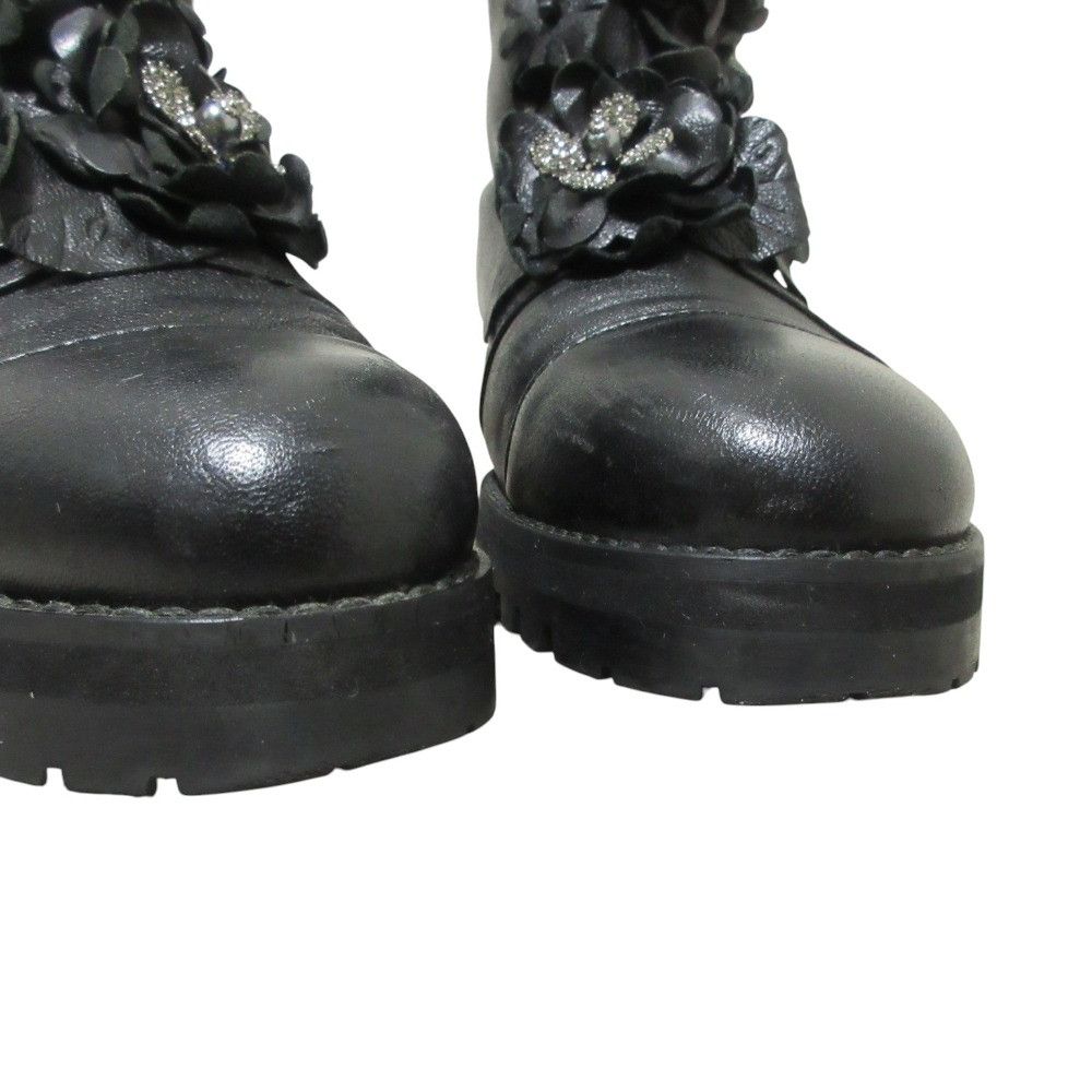 Jimmy Choo Jimmy Choo HAVANA FLAT Leather Short Boots Leather Shoes DUTY FREE for USA