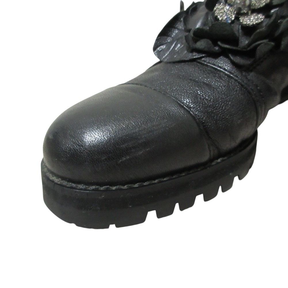 Jimmy Choo Jimmy Choo HAVANA FLAT Leather Short Boots Leather Shoes DUTY FREE for USA
