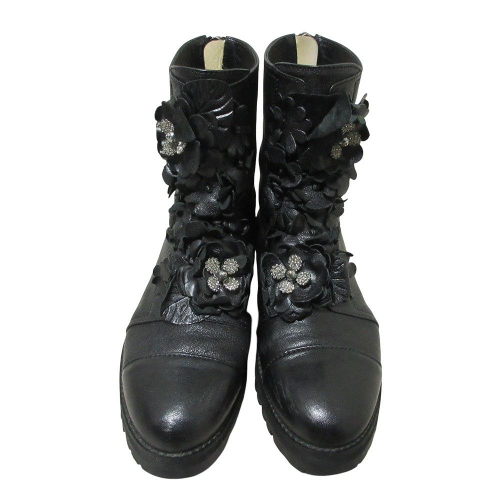 Jimmy Choo Jimmy Choo HAVANA FLAT Leather Short Boots Leather Shoes DUTY FREE for USA
