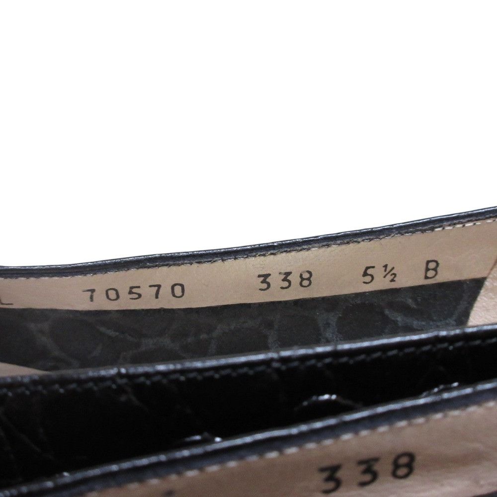 Salvatore Ferragamo Salvatore Ferragamo Salvatore Ferragamo Vara Ribbon Croco Embossed Leather Pumps Leather Shoes DUTY FREE for USA Size ONE SIZE - 7 Thumbnail