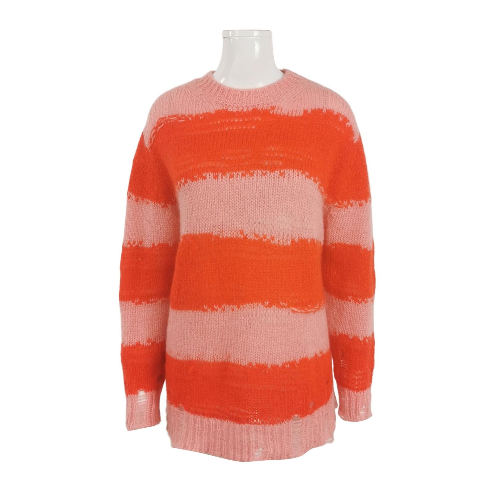 Acne Studios Acne Studios XS Mohair Blend Color Block Crewneck Sweater Size XS / US 0-2 / IT 36-38 - 2 Thumbnail