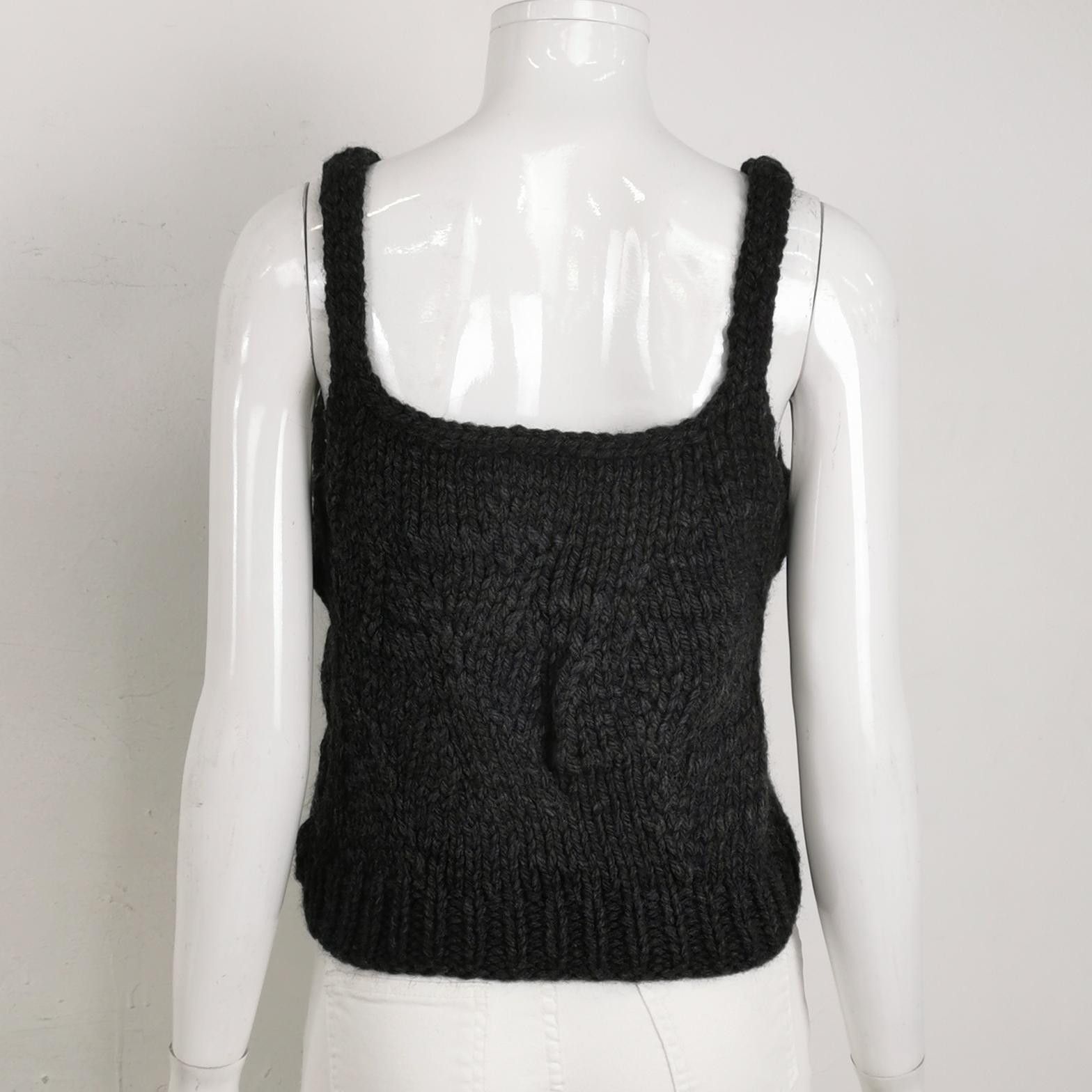 Acne Studios Acne Studios S Wool-Alpaca Ribbed V-Neck Top Size S / US 4 / IT 40 - 4 Thumbnail