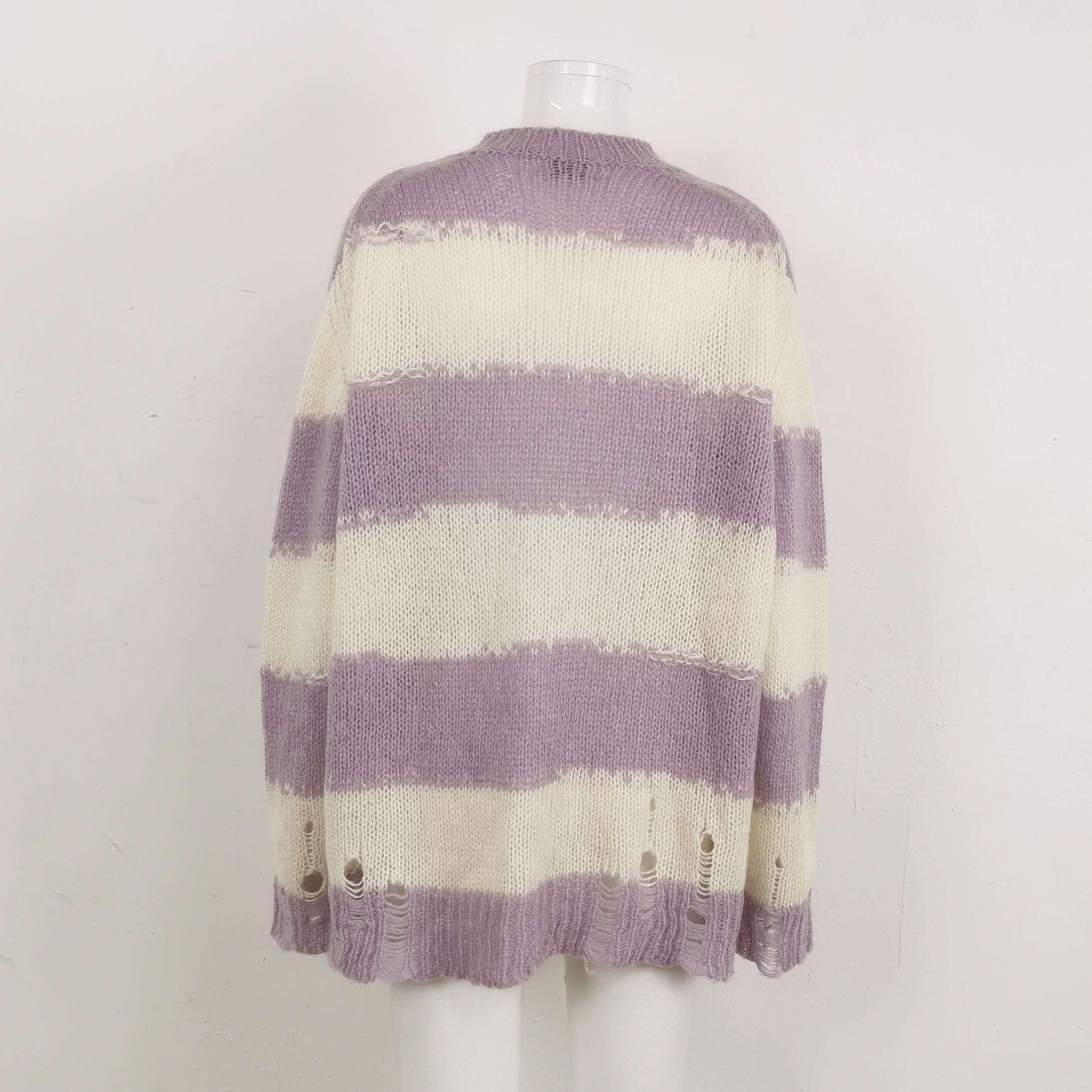 Acne Studios Acne Studios XXS Striped Alpaca Blend Sweater Size XXS / US 00 / IT 34 - 4 Thumbnail