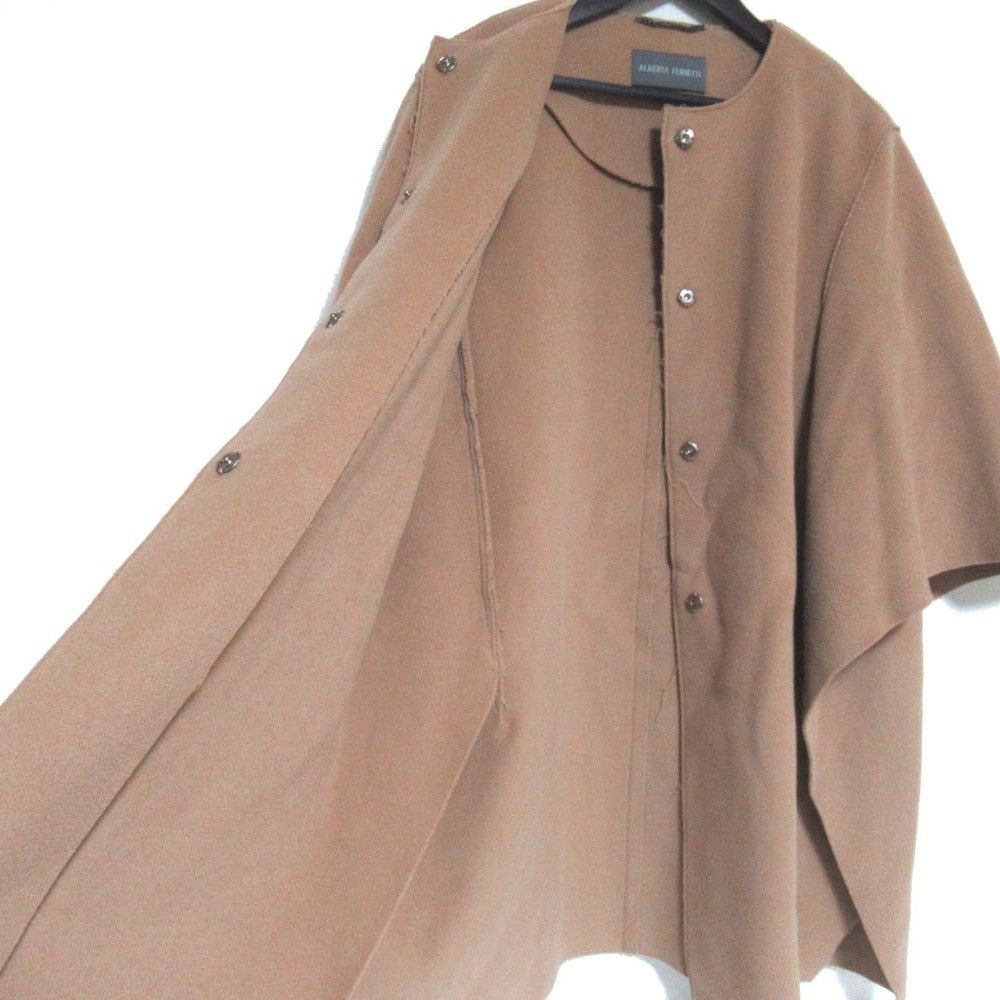Other Other Alberta Ferretti Wool Collarless Poncho Coat Others Outerwear DUTY FREE for USA Size ONE SIZE - 4 Thumbnail