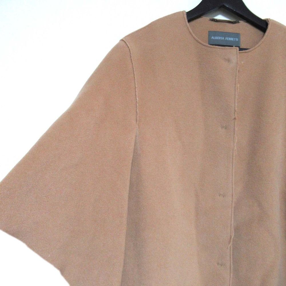 Other Other Alberta Ferretti Wool Collarless Poncho Coat Others Outerwear DUTY FREE for USA Size ONE SIZE - 3 Thumbnail